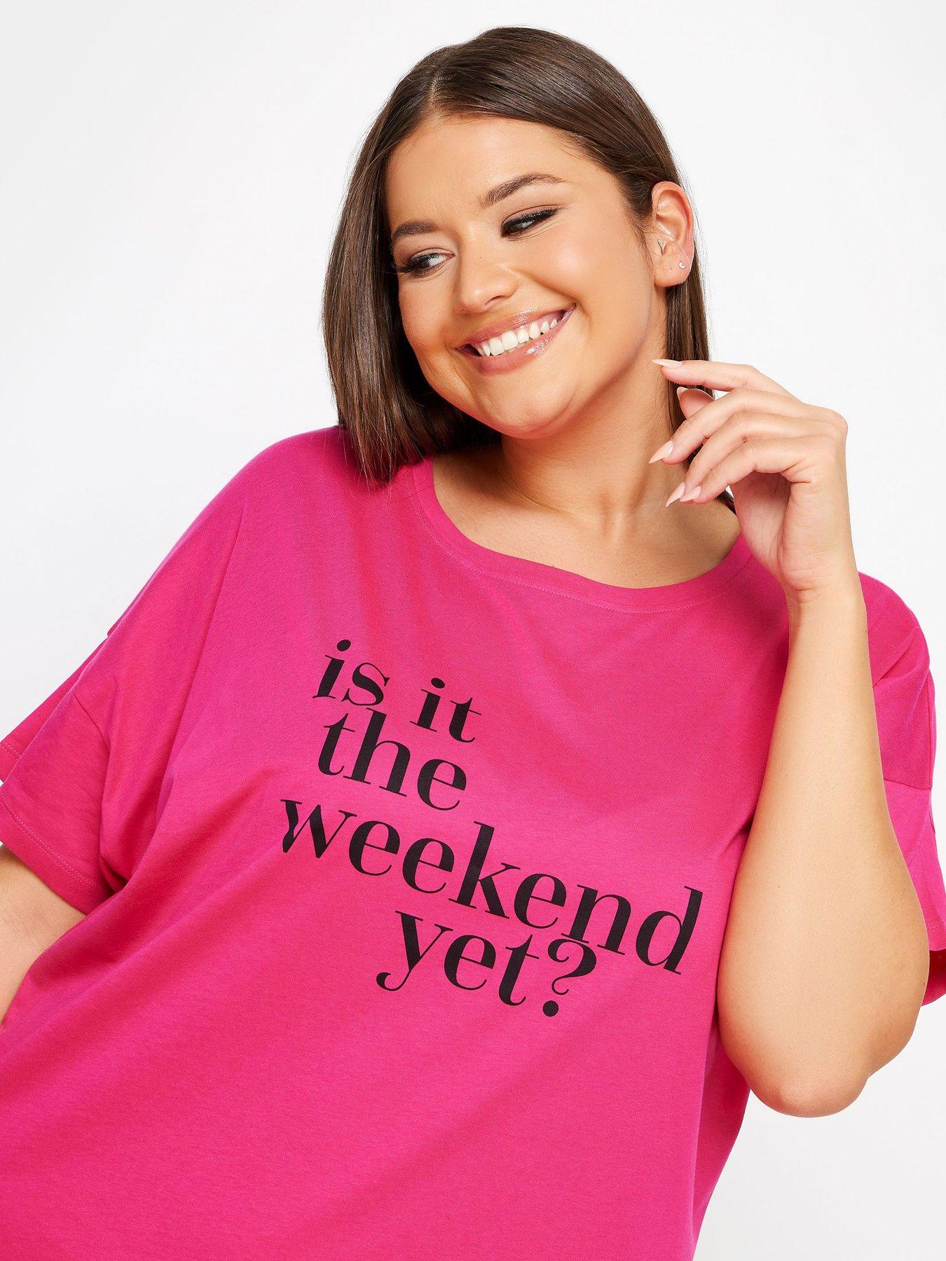 yours-is-it-the-weekend-yet-sleeptee-pinkoutfit