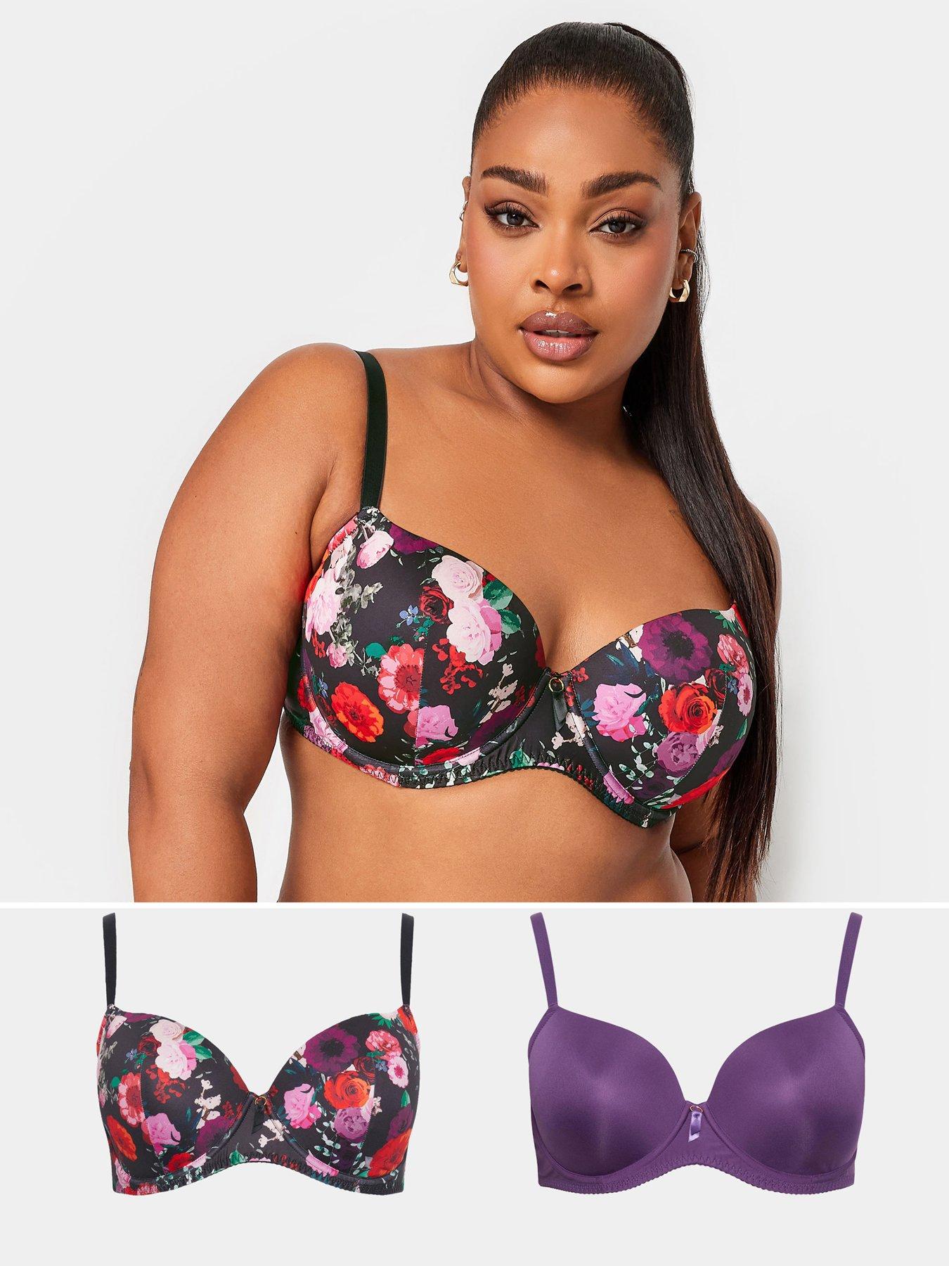 New Look Black Floral Lace Diamante Boost Push Up Bra