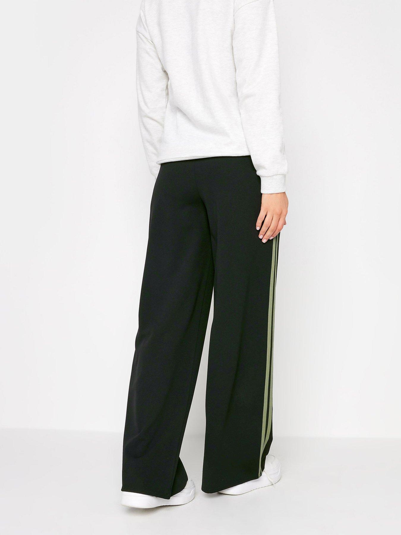 long-tall-sally-khaki-side-stripe-trousers-blackstillFront