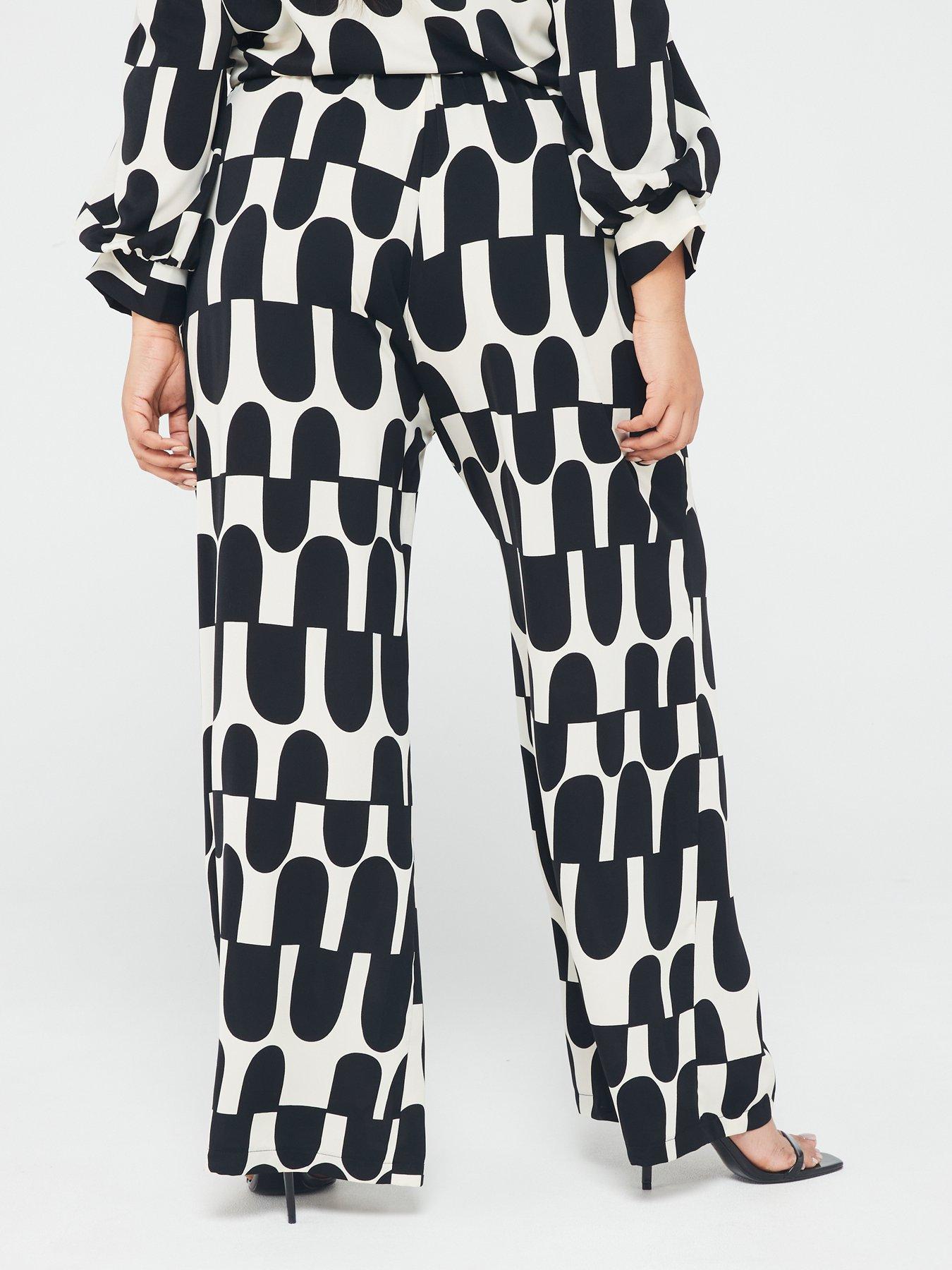 ax-paris-curve-printed-trousers-blackstillFront