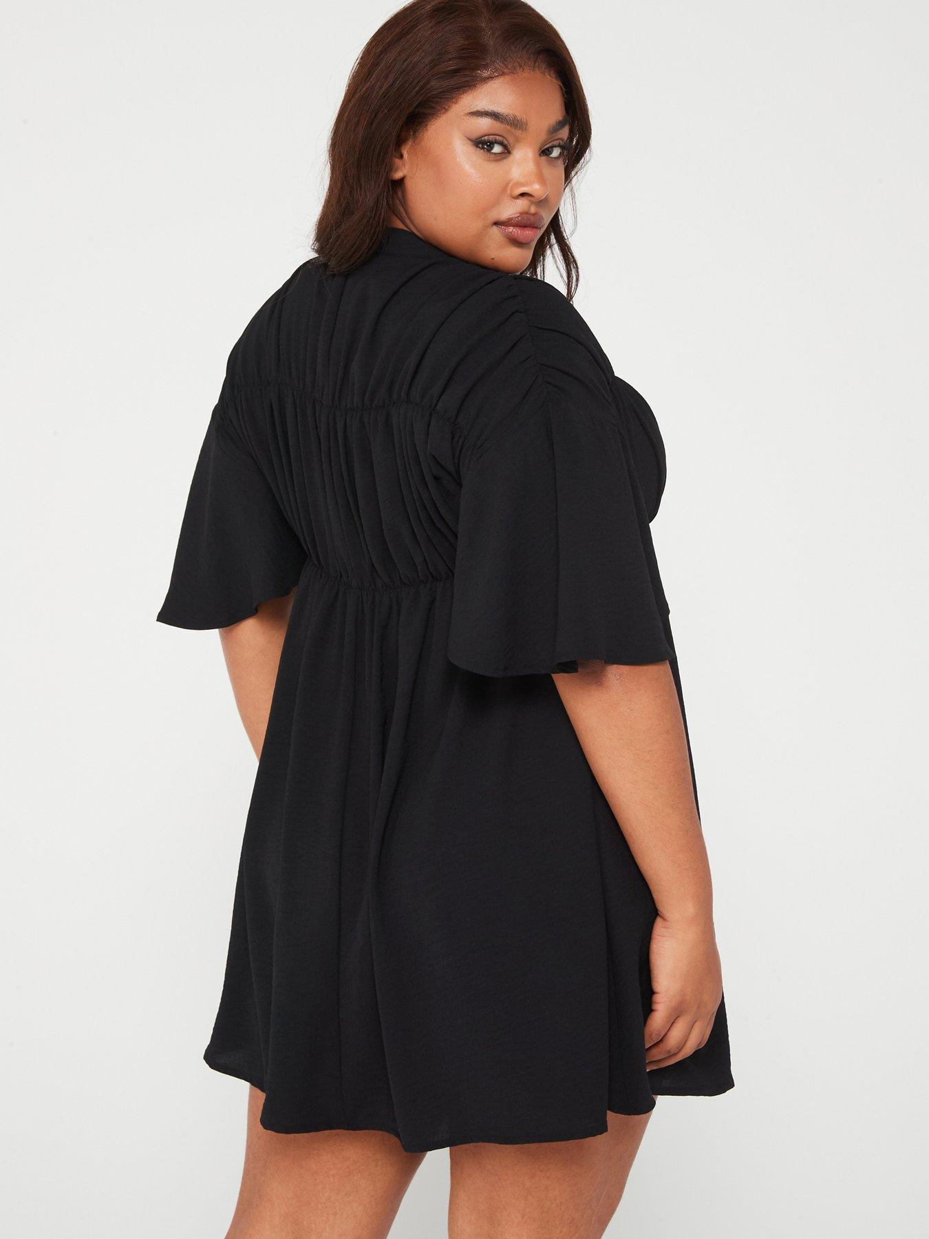 ax-paris-curve-curve-ruched-shirt-dress-blackstillFront