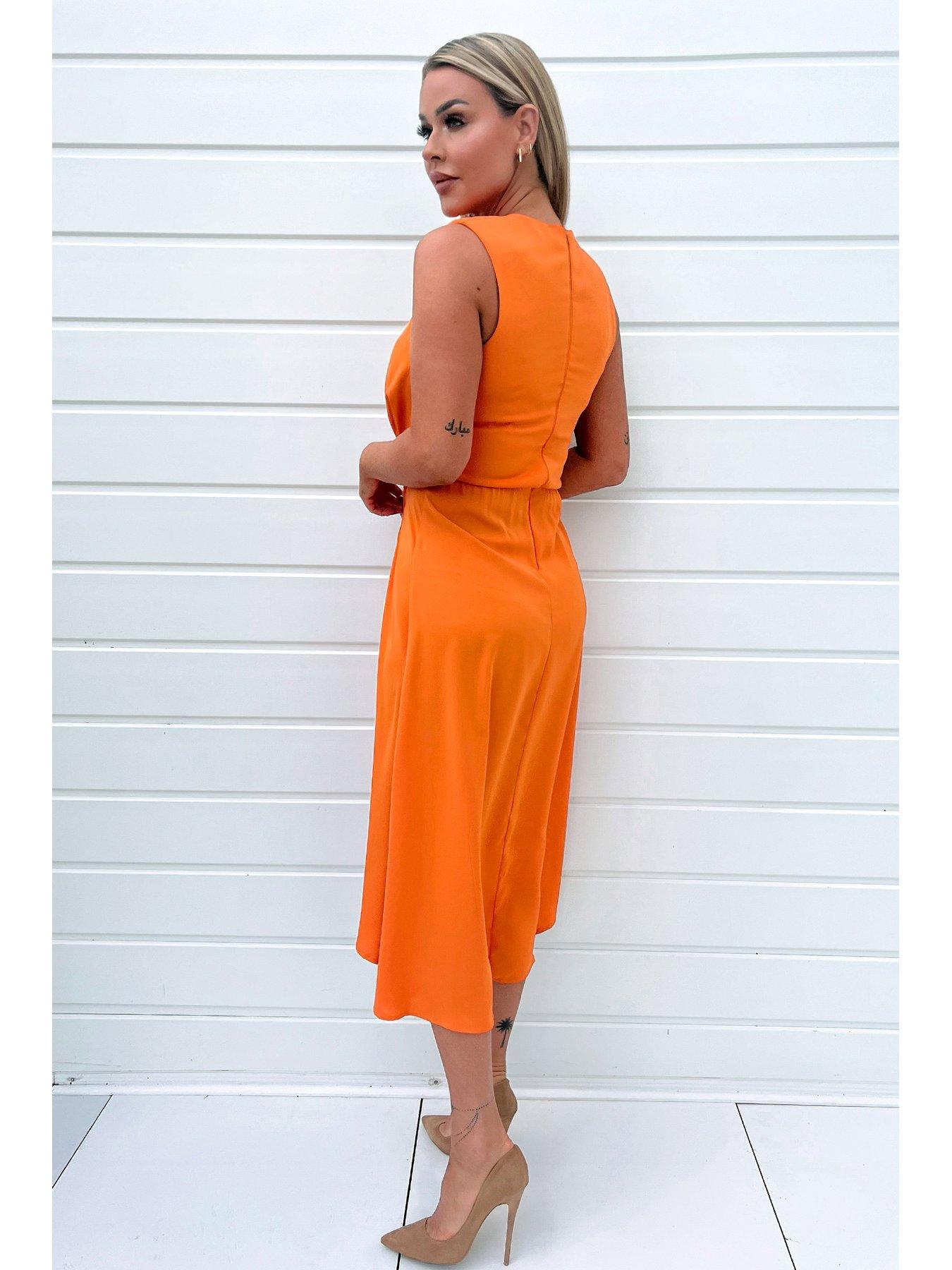 ax-paris-sleeveless-draped-midi-dress-orangestillFront