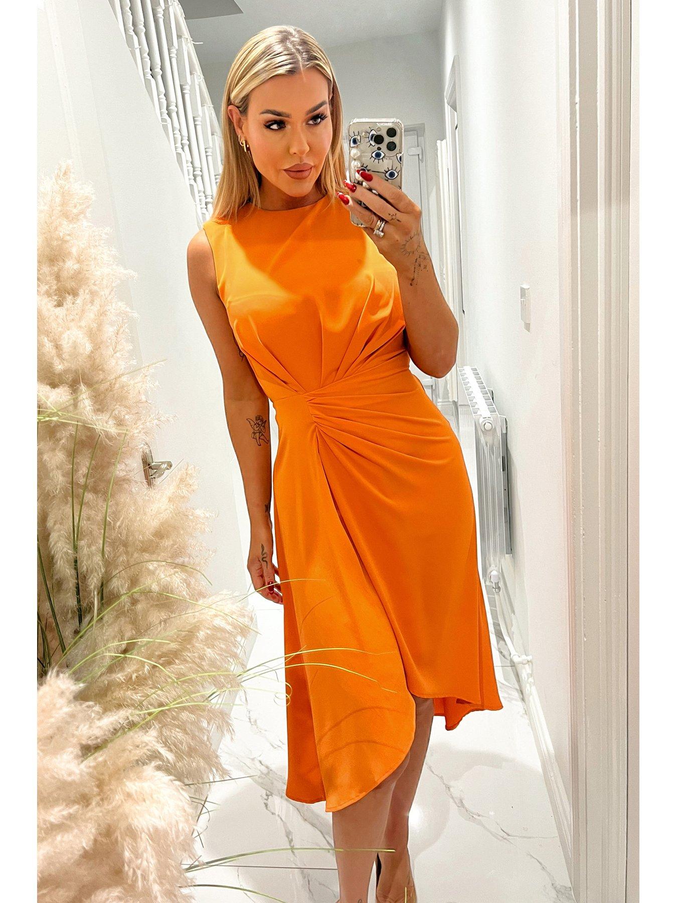 orange and gold wrap dress Drive Em Wild