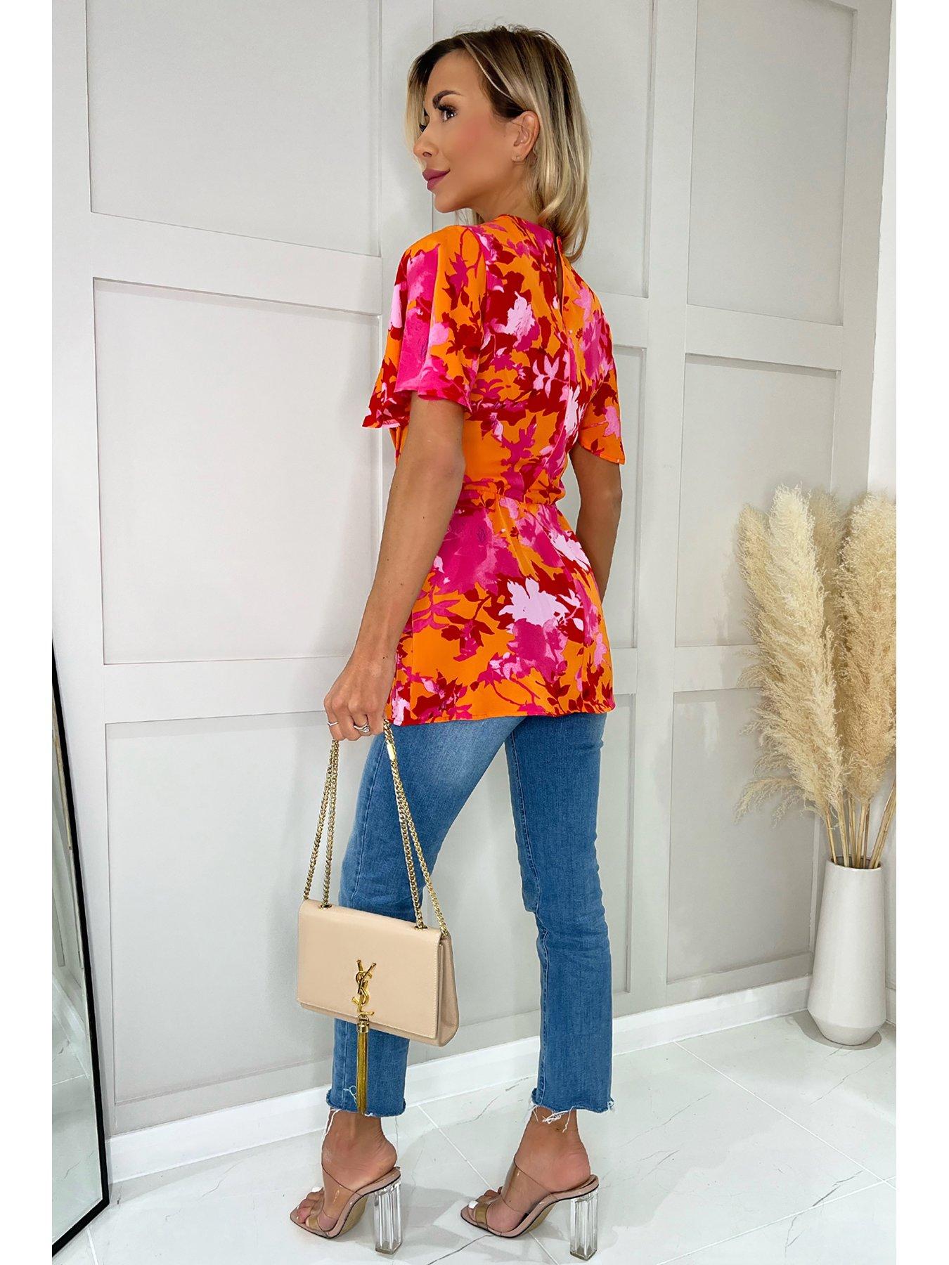 ax-paris-draped-printed-blouse-orangestillFront