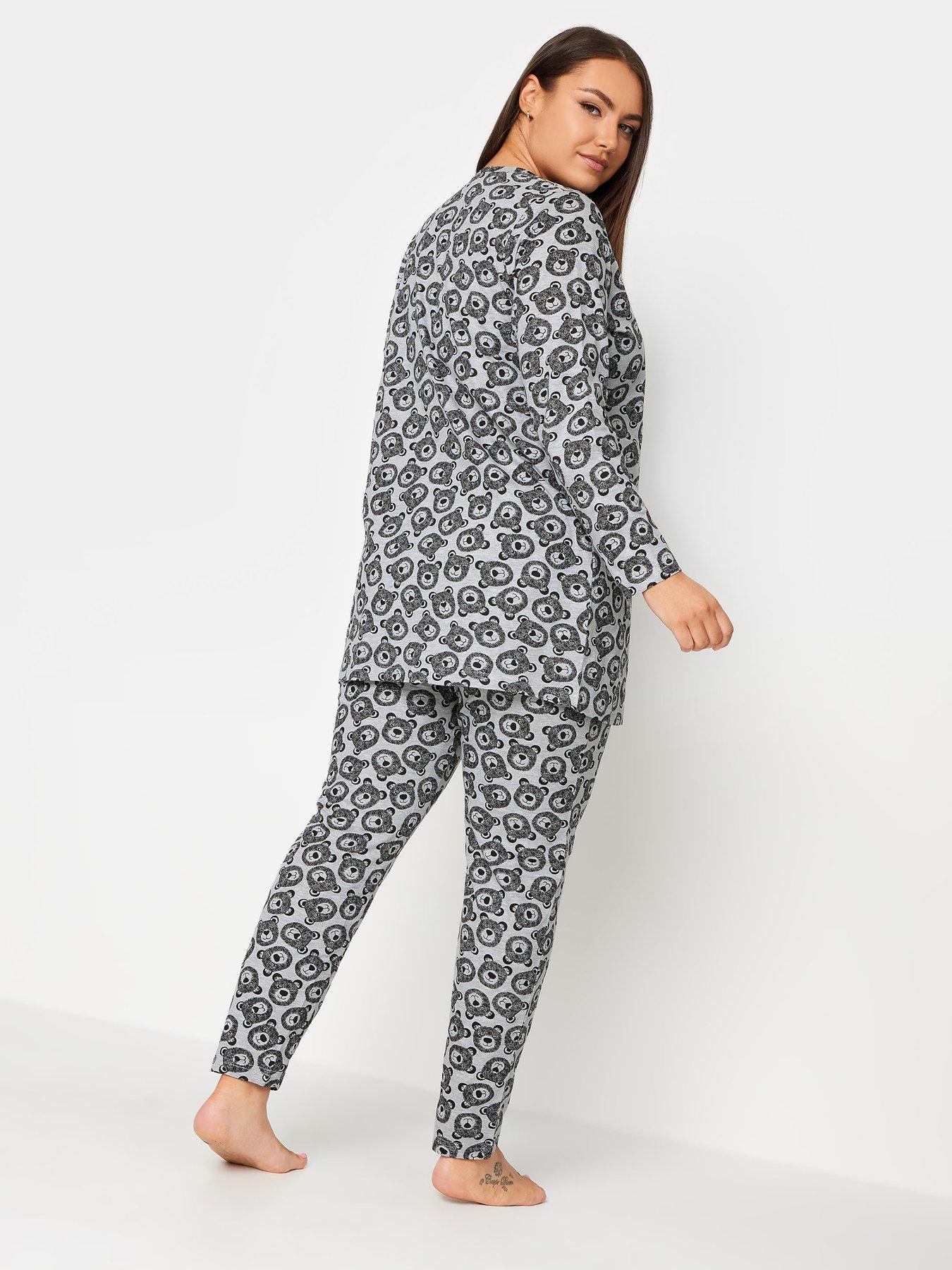 yours-bear-face-ls-tapered-pj-set-greystillFront