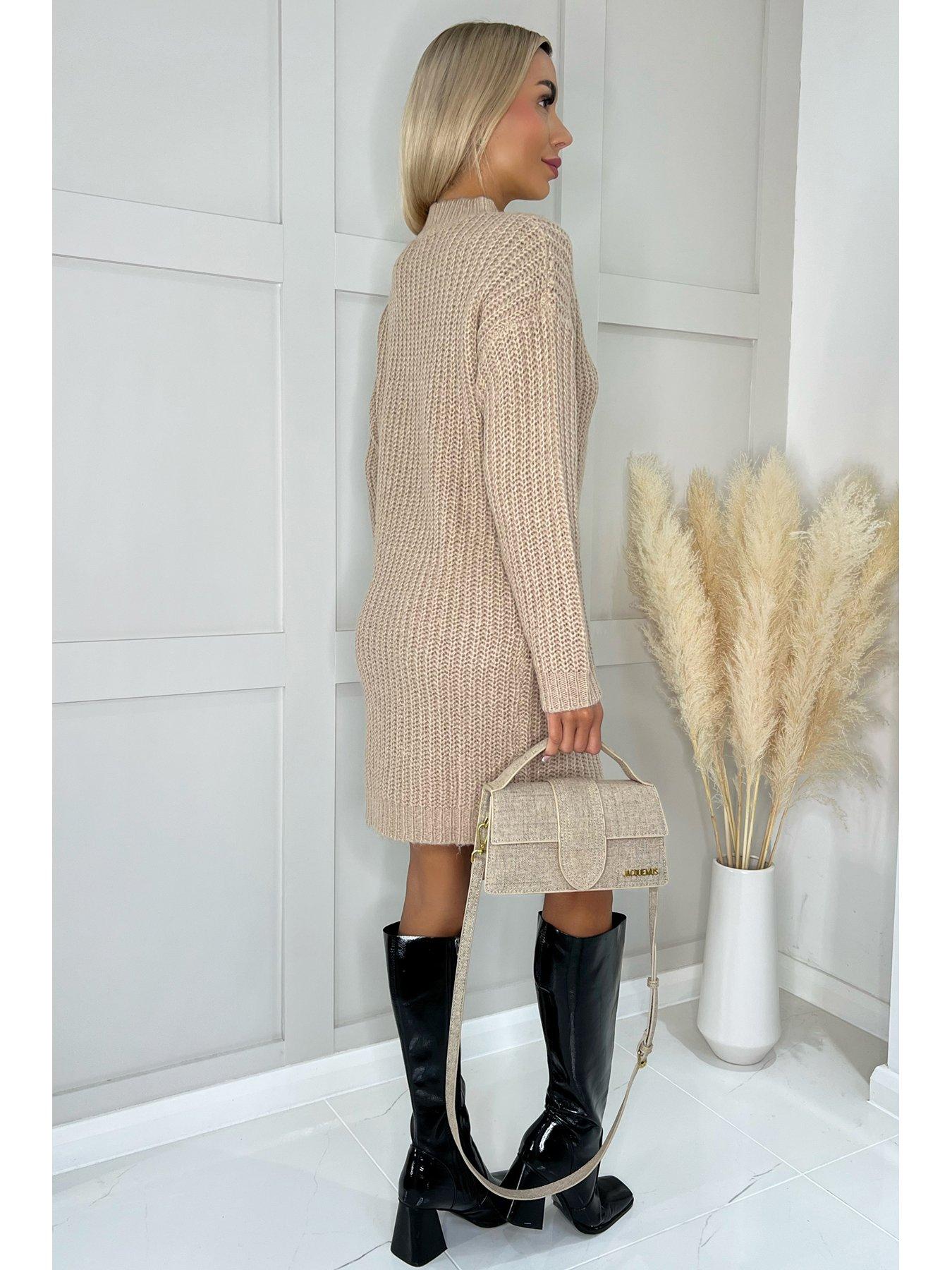 ax-paris-knitted-dress-beigestillFront