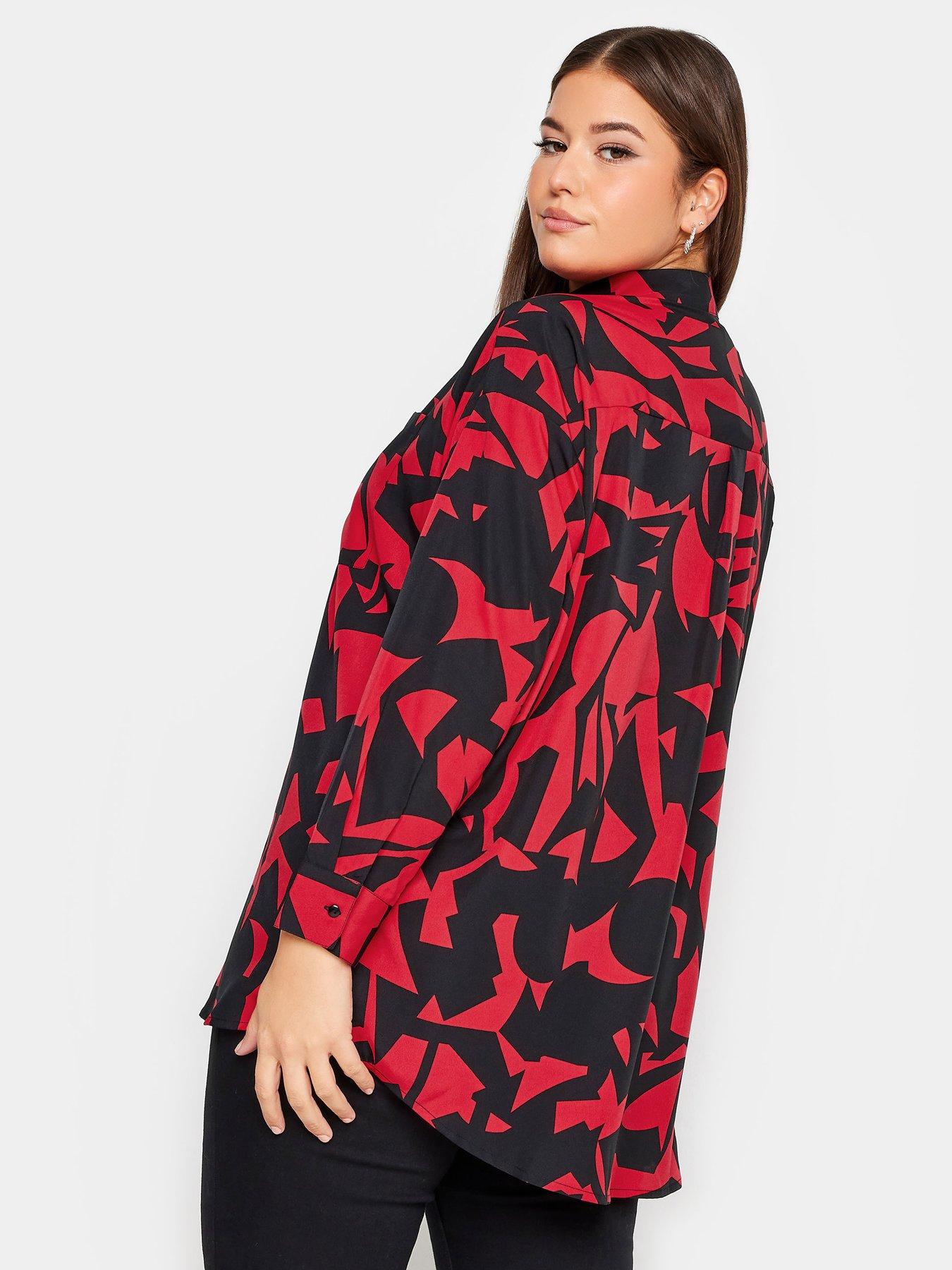 yours-yours-oversized-shirt-mono-abstract-redstillFront