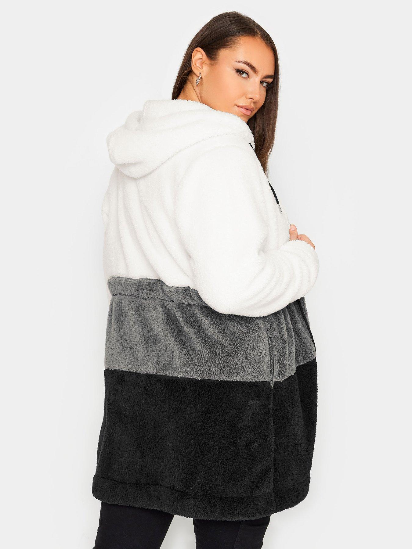 Image 2 of 4 of Yours Yours Colour Block Tunic Fleece Grey