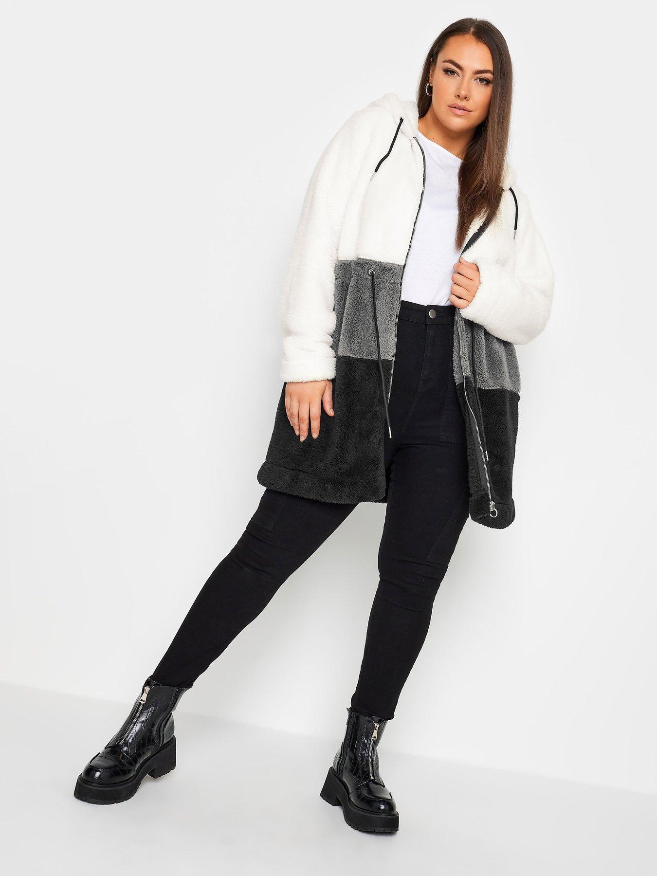 Image 3 of 4 of Yours Yours Colour Block Tunic Fleece Grey