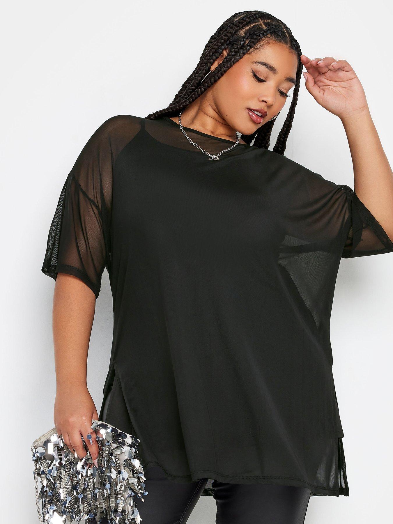 yours-yours-oversize-side-split-mesh-top-black