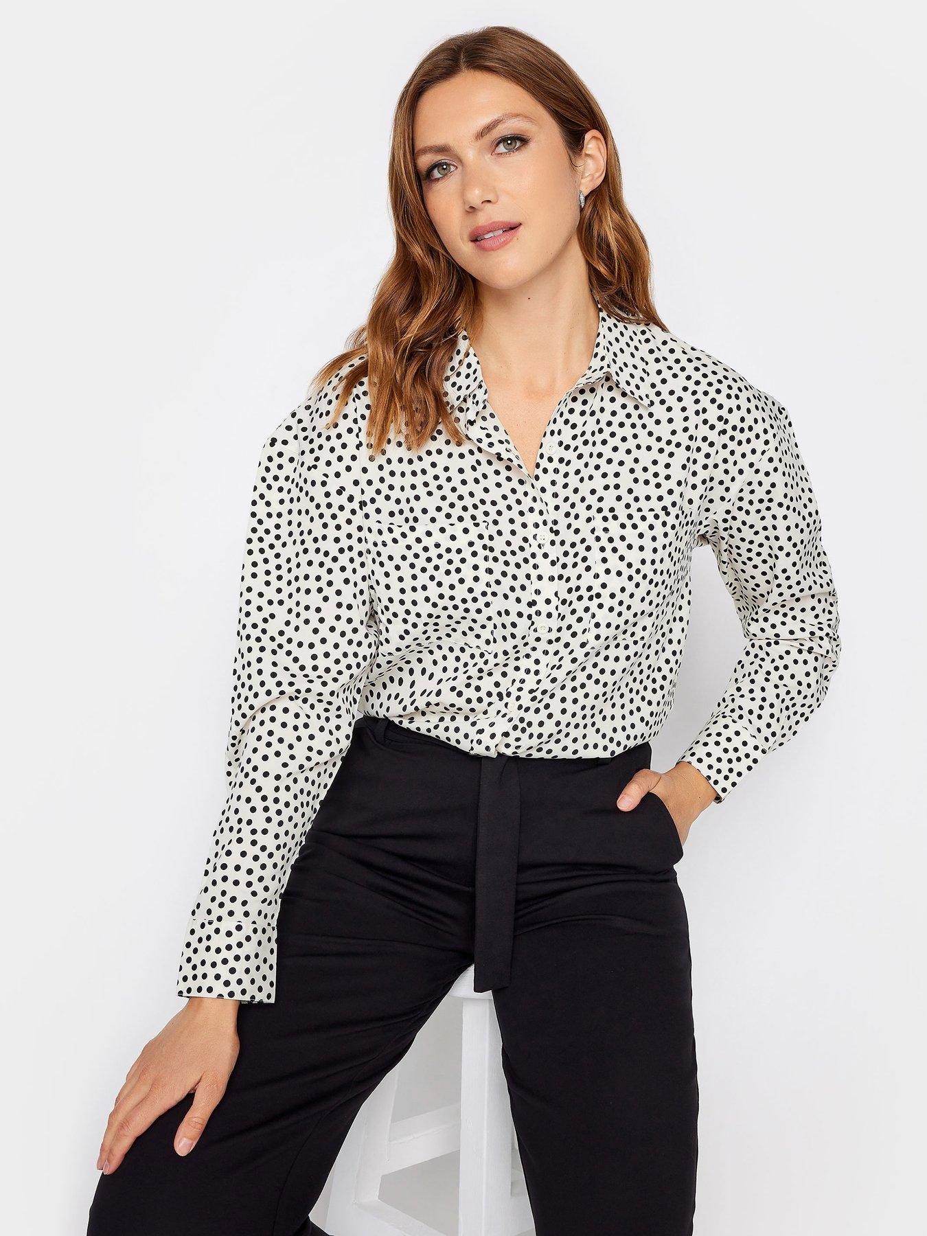 long-tall-sally-spot-print-longline-shirt