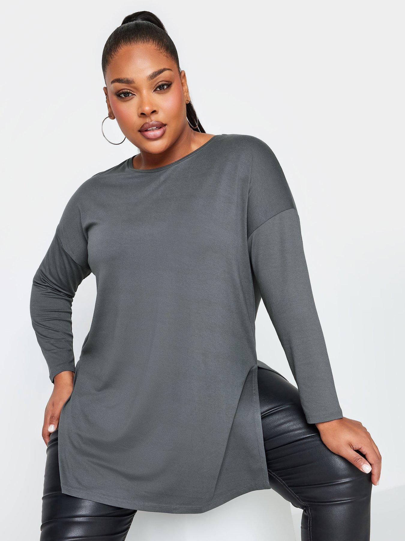 Cotton Long Sleeve Tees Oversized T Shirts for Women Tunic Tops to Wear  with Leggings Long Long Sleeve Turtle, B-black, Small : : Clothing,  Shoes & Accessories