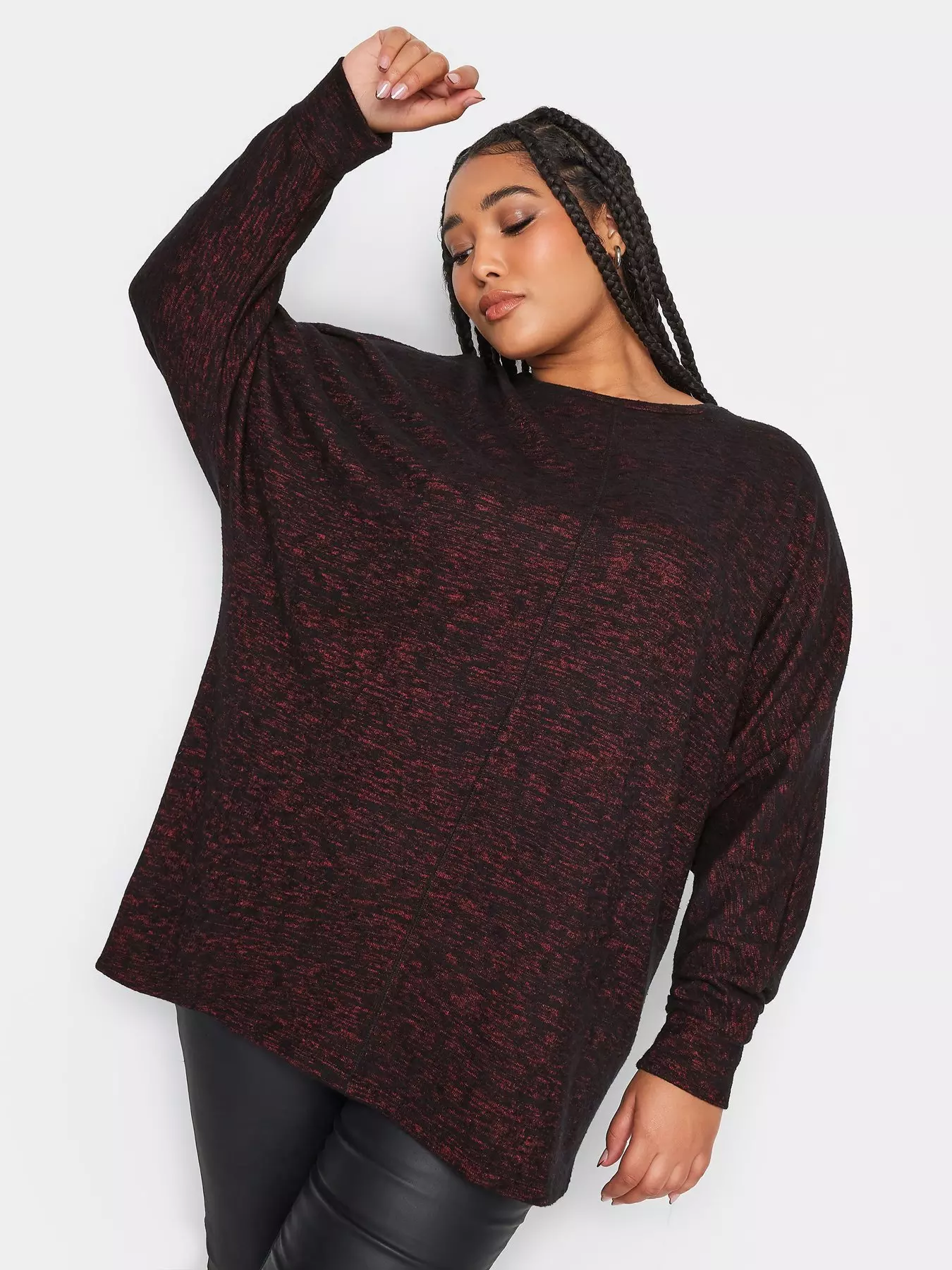 YOURS Plus Size Red Front Seam Detail Jumper