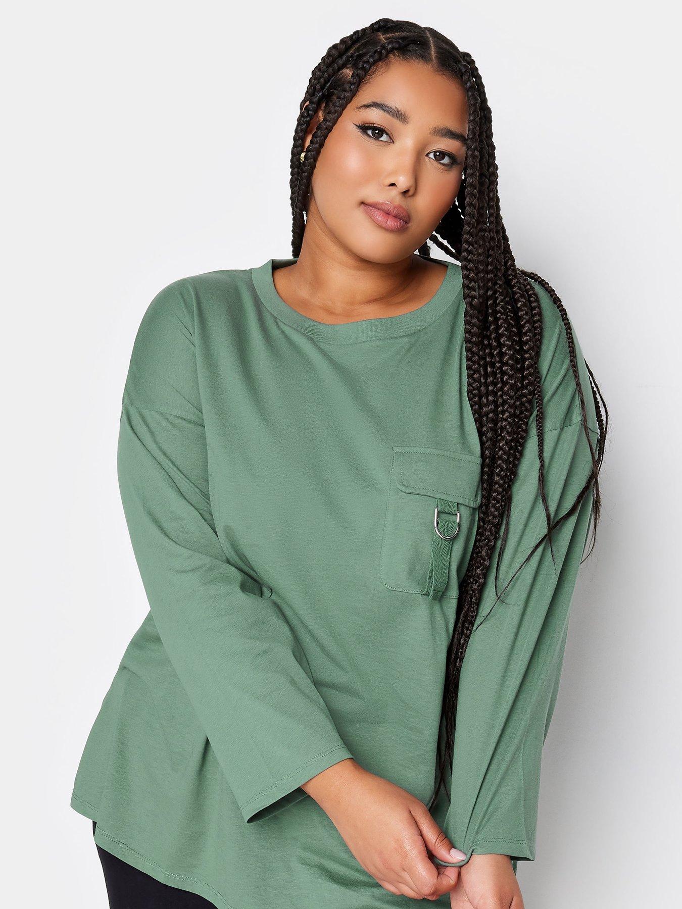 yours-yours-utility-pocket-slouchy-top-greenoutfit