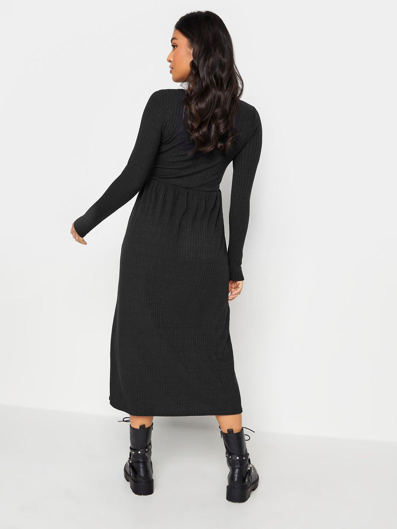 pixiegirl-petite-black-long-sleeve-rib-button-midaxi-dressstillFront