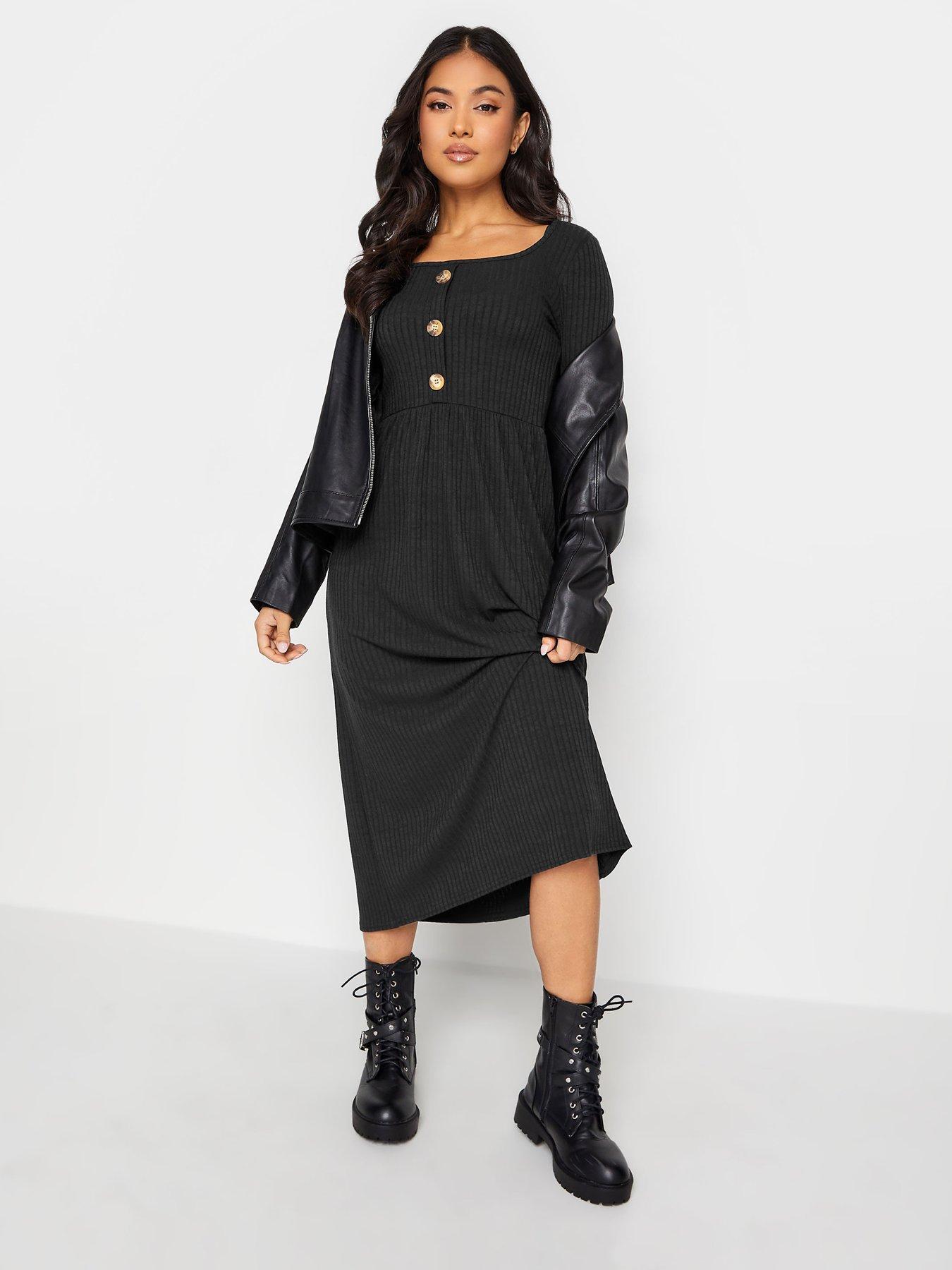 pixiegirl-petite-black-long-sleeve-rib-button-midaxi-dressback