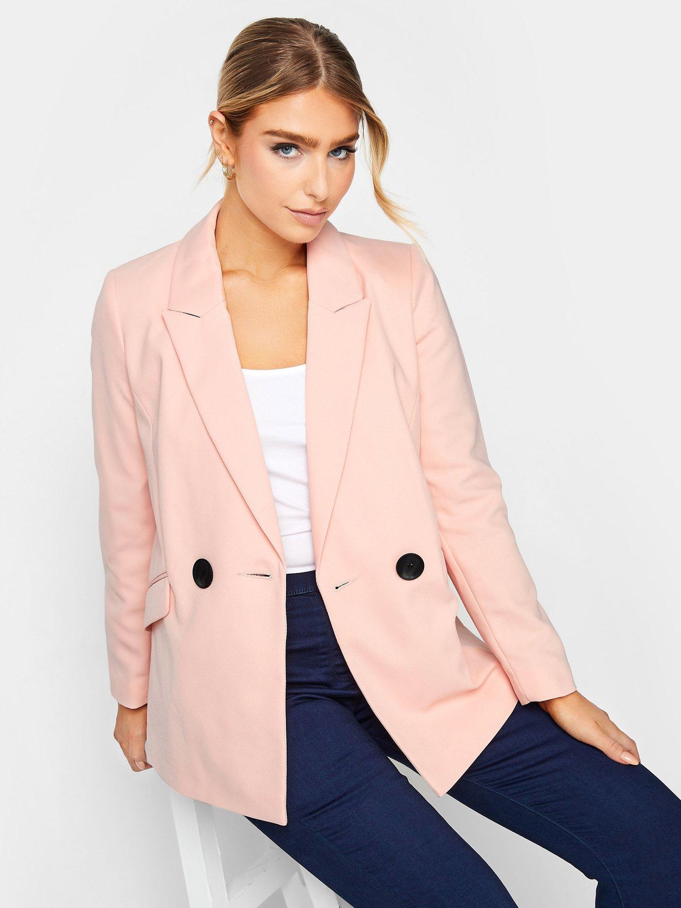 Image of M&Co Button Detail Tailored Jacket - Pink
