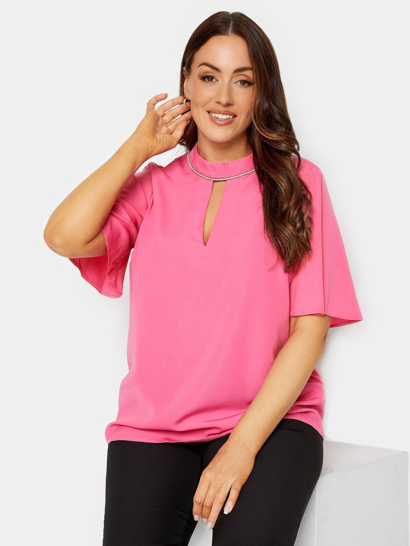 mco-embellished-neck-keyhole-blouse-pink