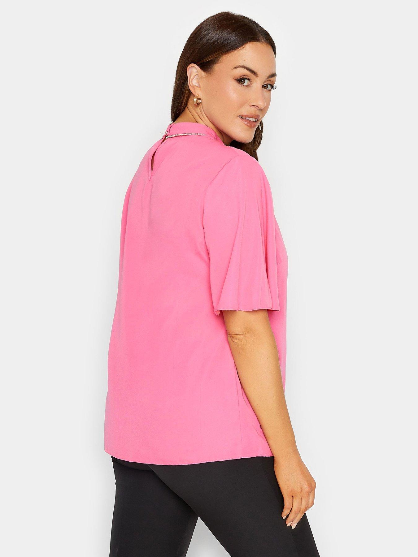 mco-embellished-neck-keyhole-blouse-pinkstillFront