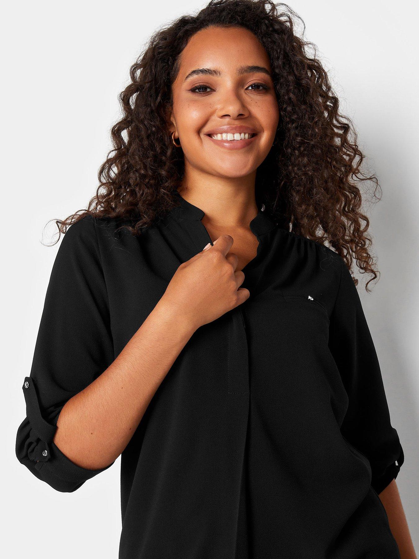 mco-tab-sleeve-detail-blouse-blackoutfit