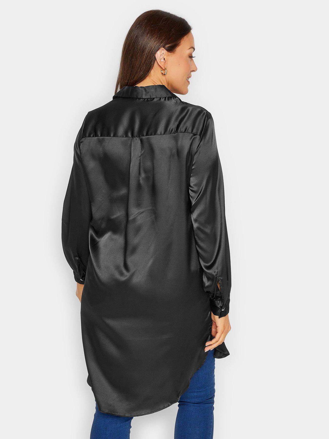 mco-satin-drop-hem-shirt-blackstillFront