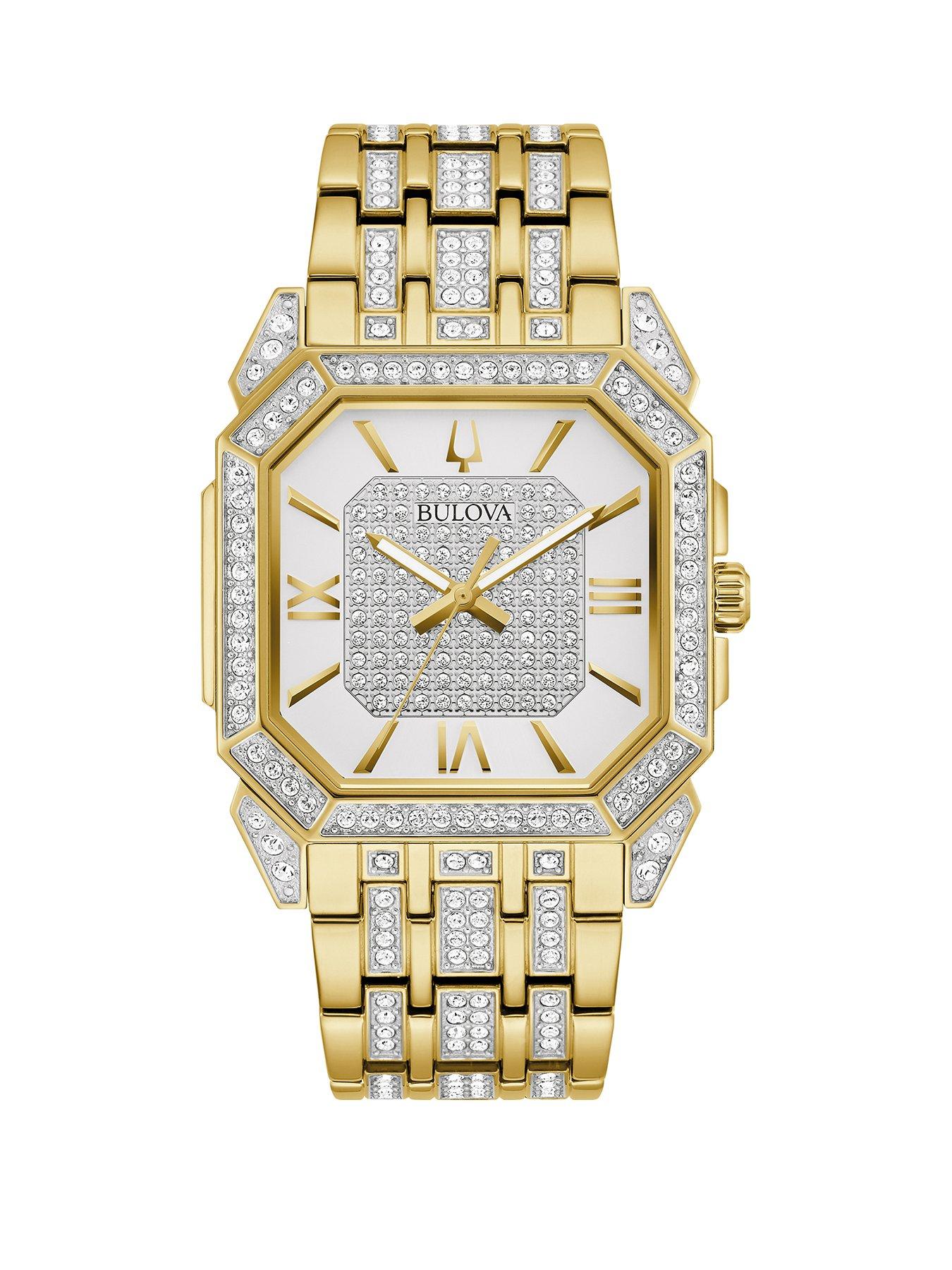 Women's bulova crystal on sale watch