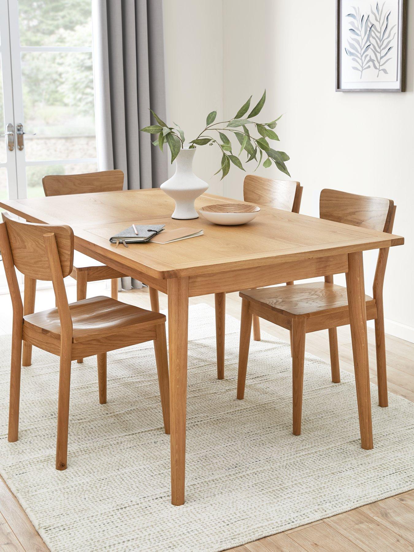 Solid Oak Extending Dining Table And Chairs Very Home Sumati 160