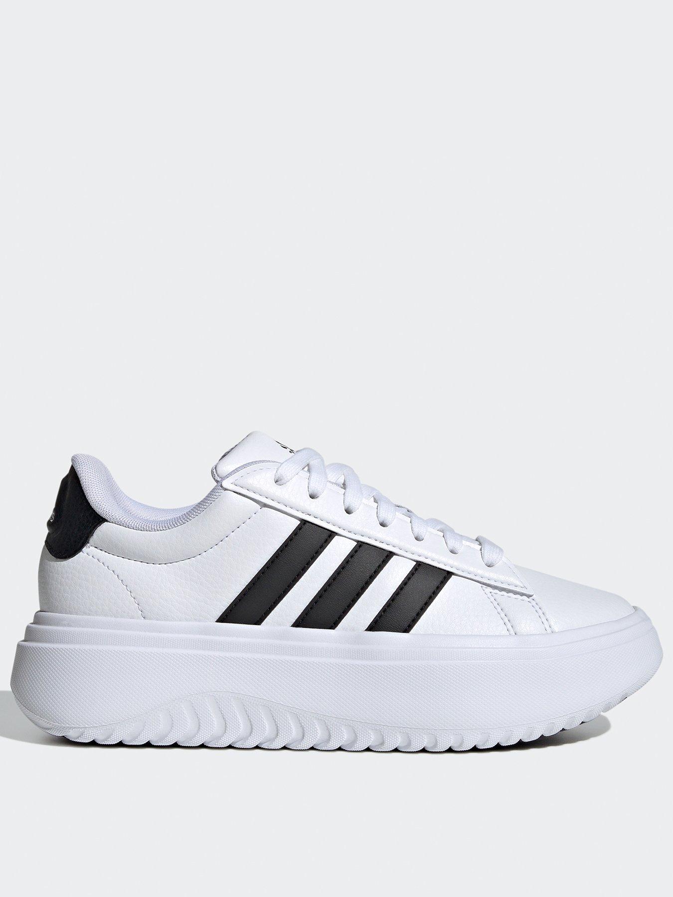 adidas-sportswear-womens-grand-court-platform-trainers-whiteblack