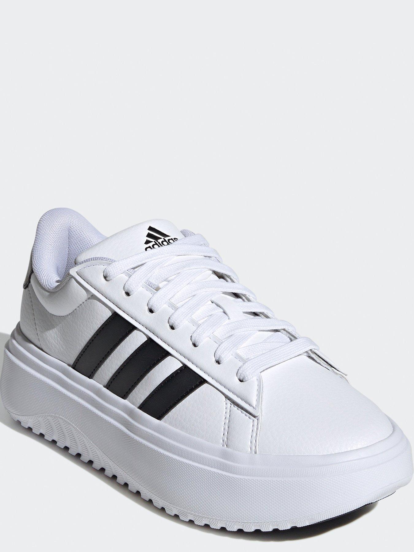 adidas-sportswear-womens-grand-court-platform-trainers-whiteblackstillFront