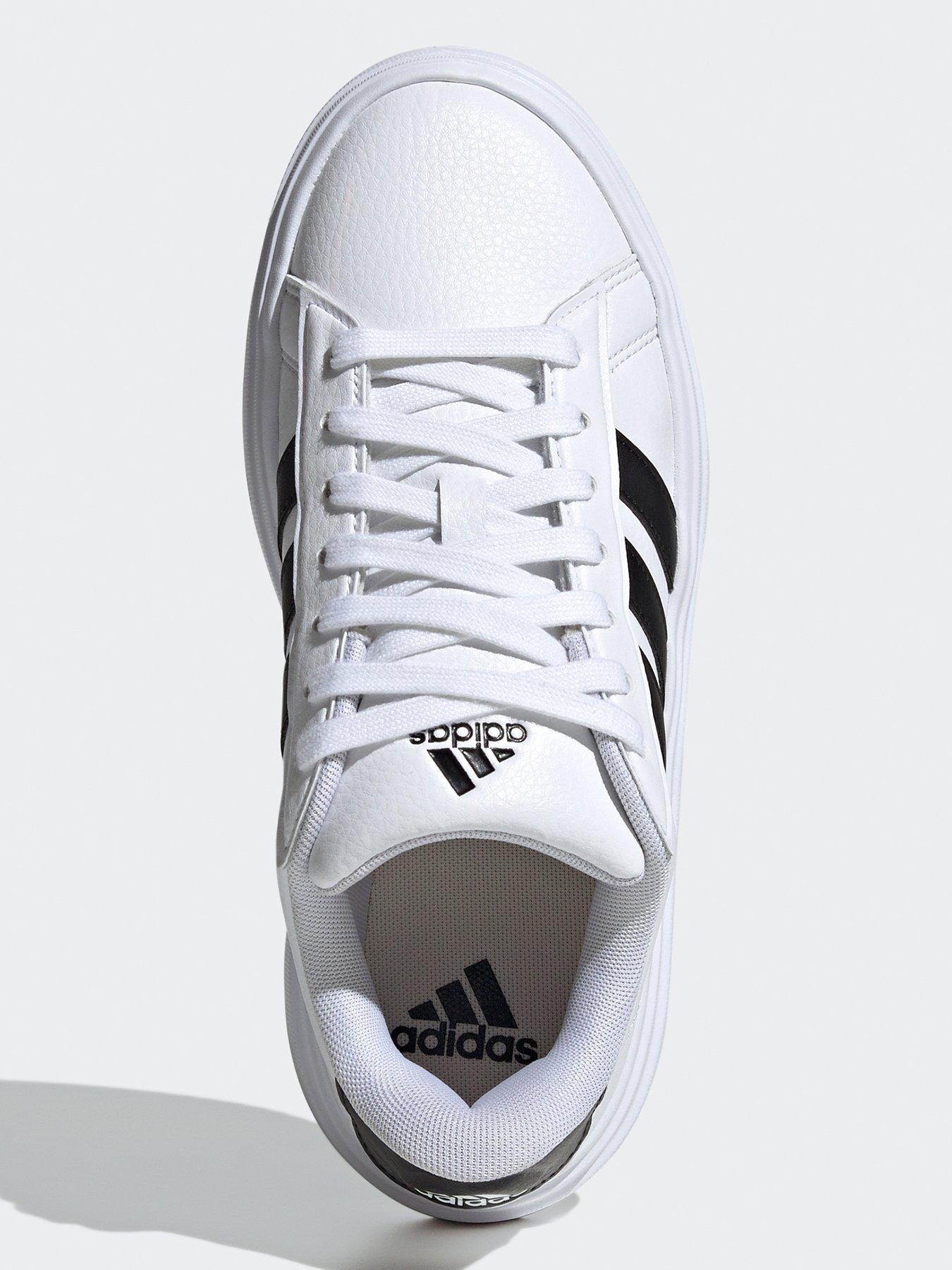 adidas-sportswear-womens-grand-court-platform-trainers-whiteblackoutfit