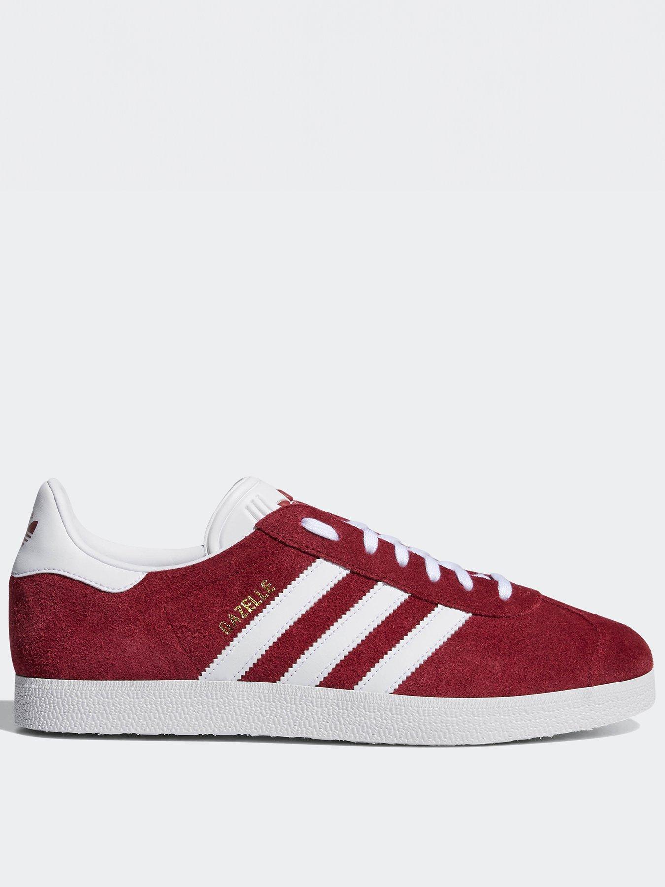 adidas-originals-mens-gazelle-trainers-dark-red