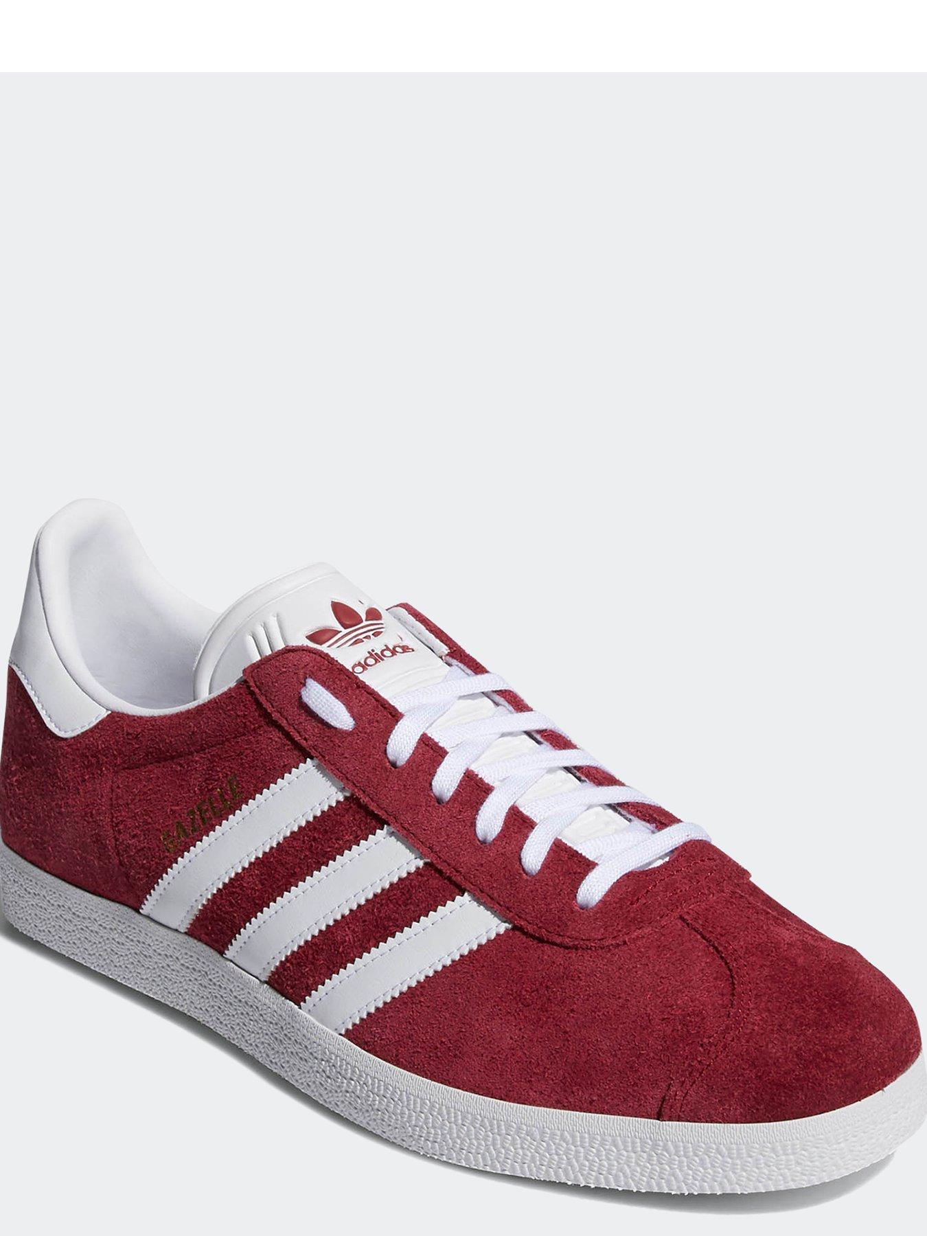 adidas-originals-mens-gazelle-trainers-dark-redstillFront