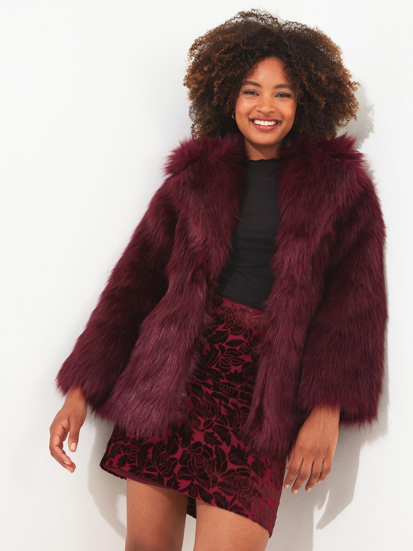 Joe Browns Joe Browns Fabulous Faux Fur Coat Red Very Ireland