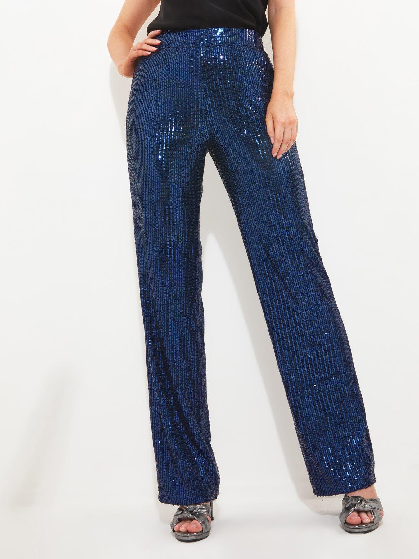 Navy cheap sequin joggers