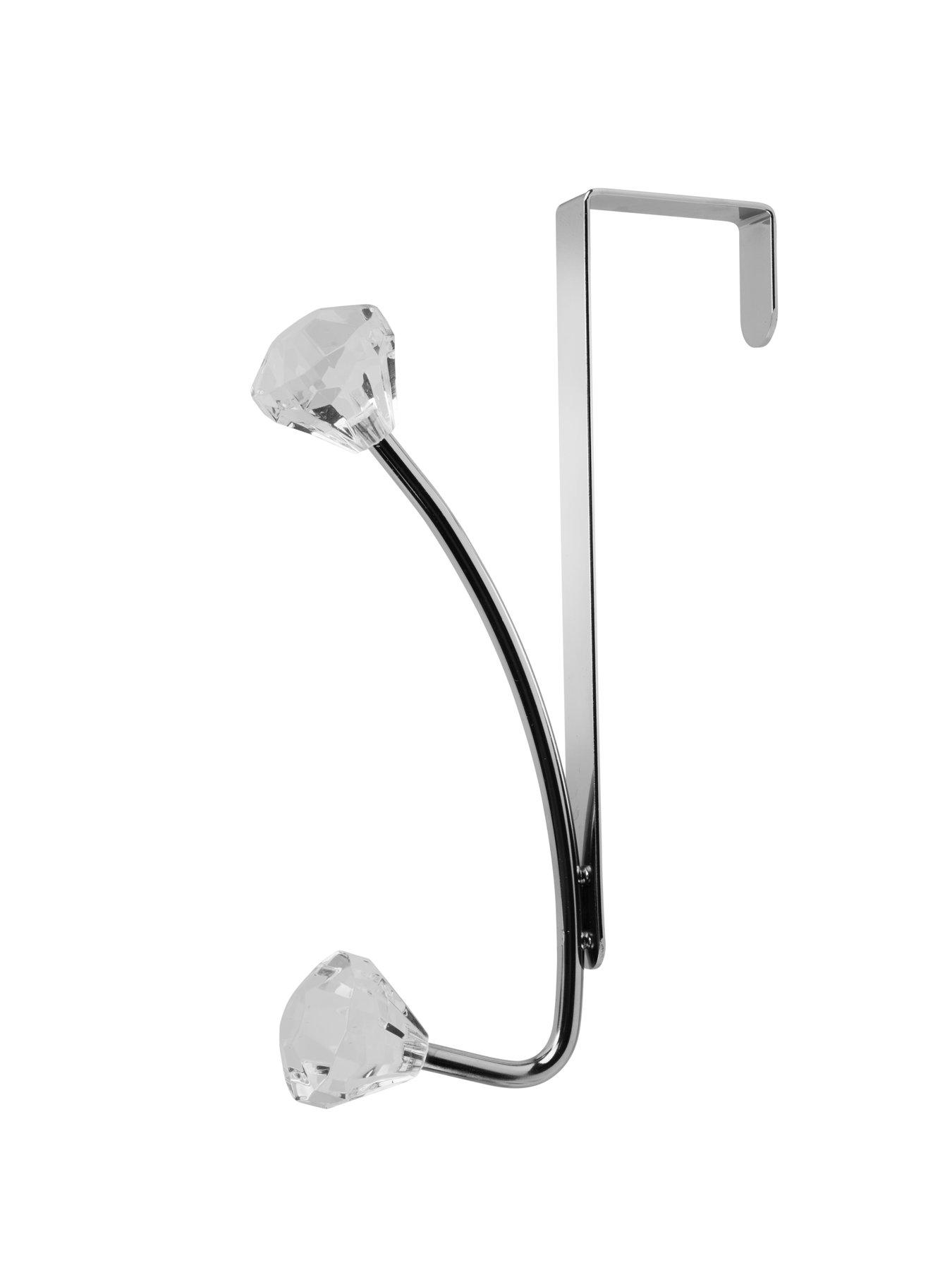 Image 3 of 3 of Croydex Set of 2 Over Door&nbsp;Hooks with Jewels