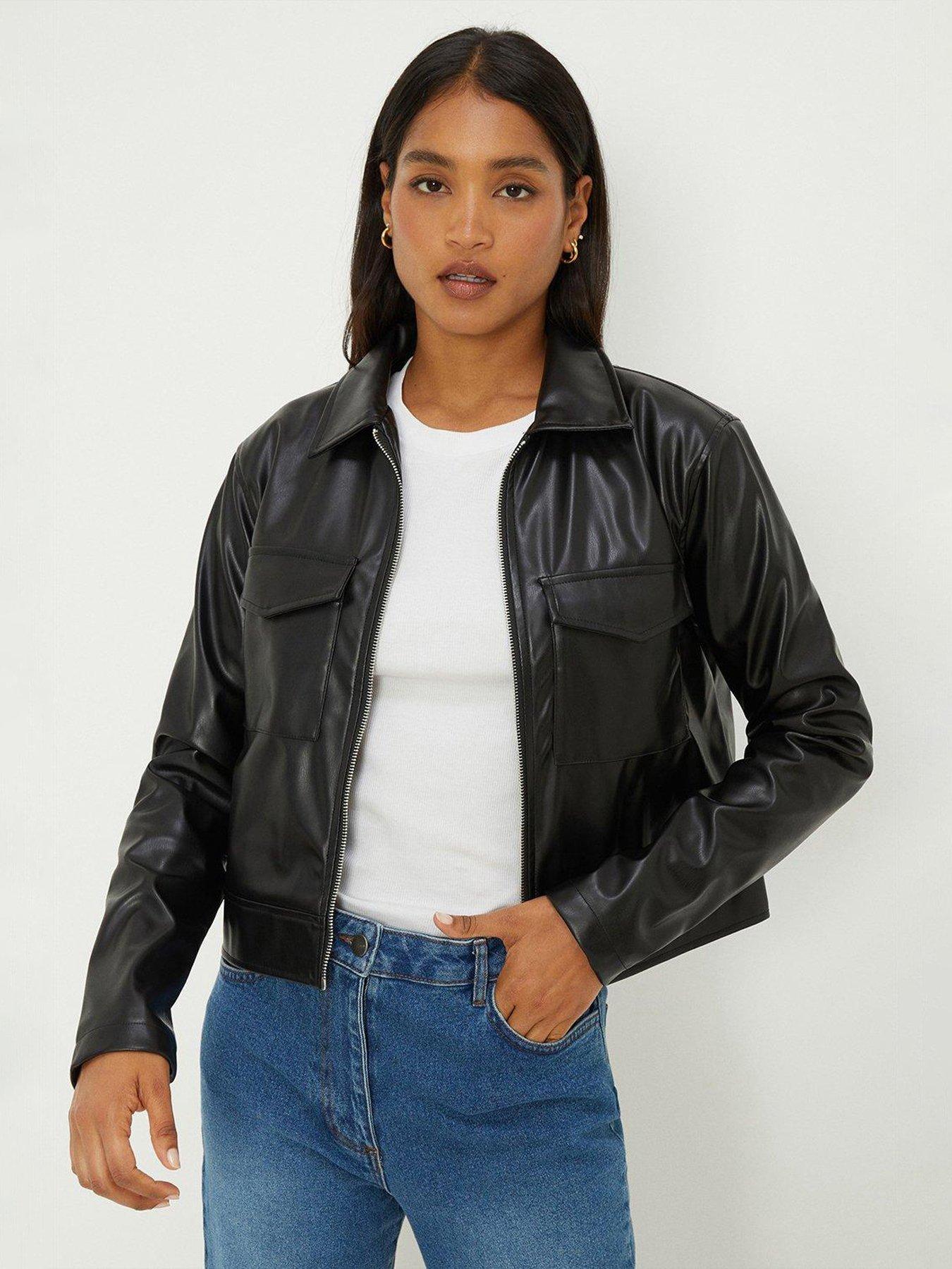Dorothy perkins faux leather jacket sale