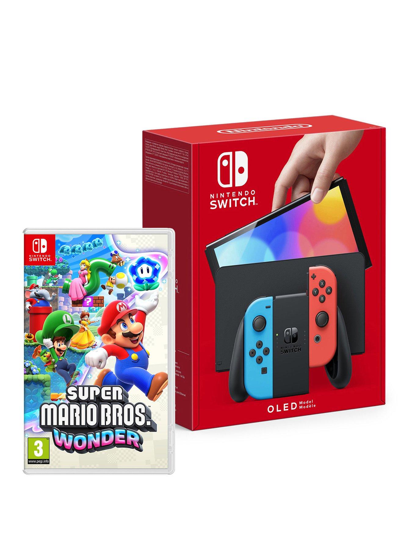 Image 1 of 8 of Nintendo Switch OLED Console -&nbsp;Neon + Super Mario Bros. Wonder