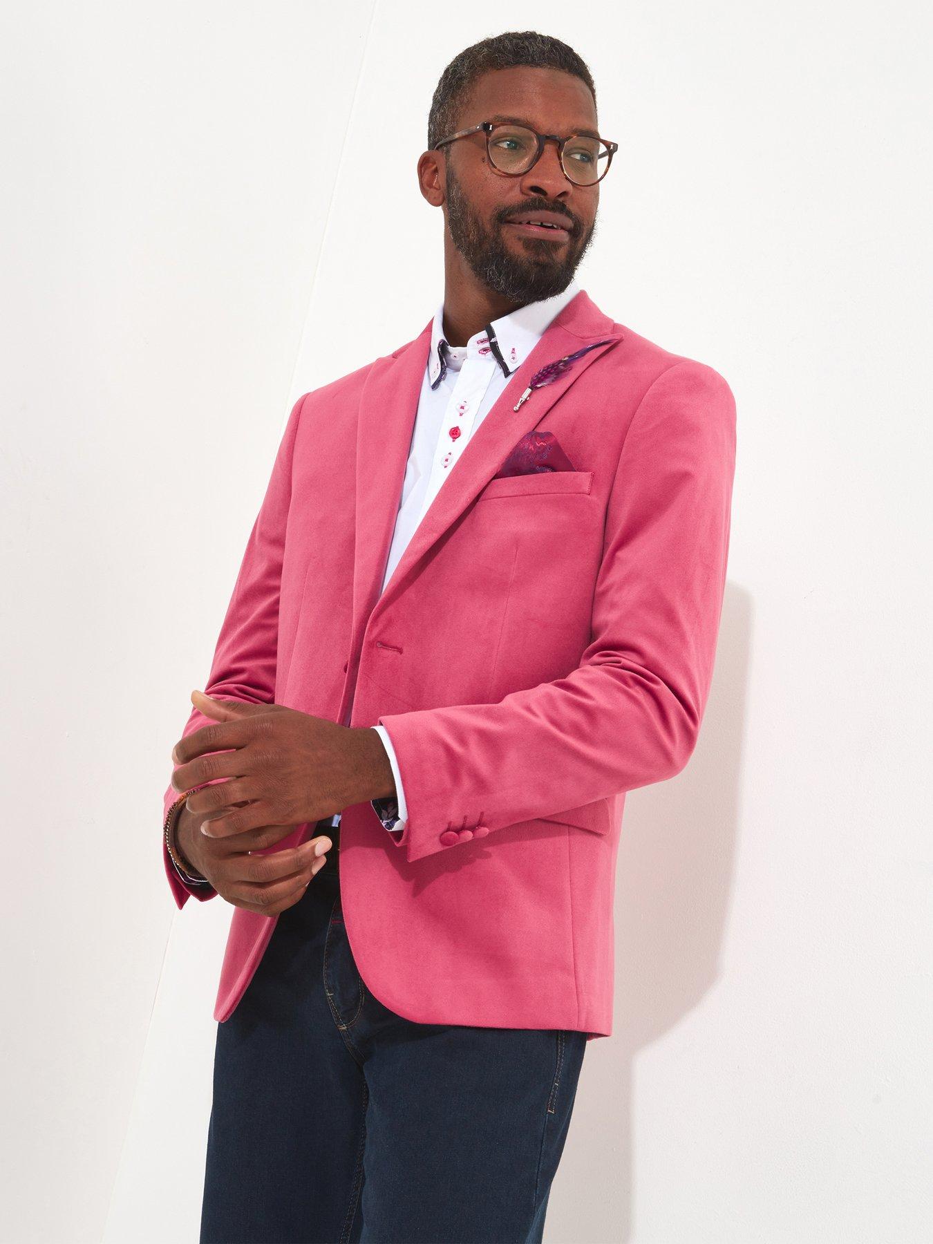 Mens pink velvet clearance suit