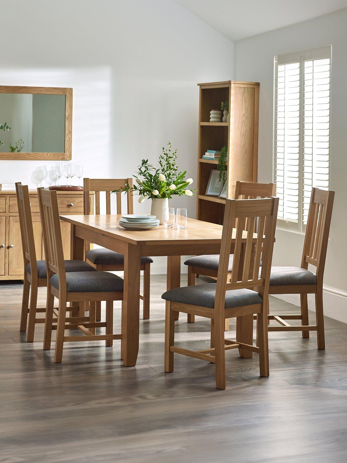 Julian Bowen Mallory Solid Oak/Oak Veneers 180 cm Extending Dining Table - FSC® Certified