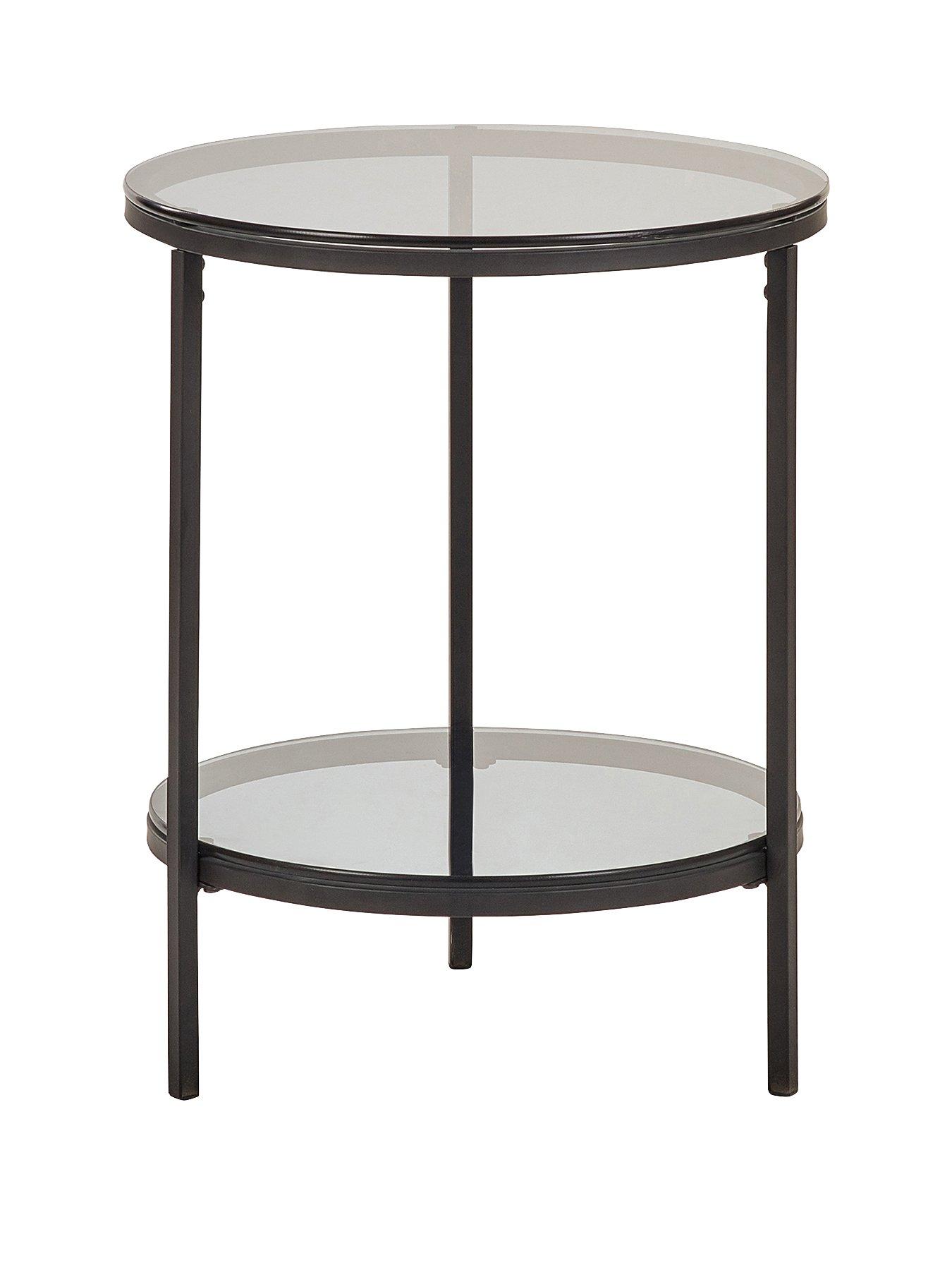 Image 2 of 3 of Julian Bowen Chicago Circular Lamp Table With Shelf