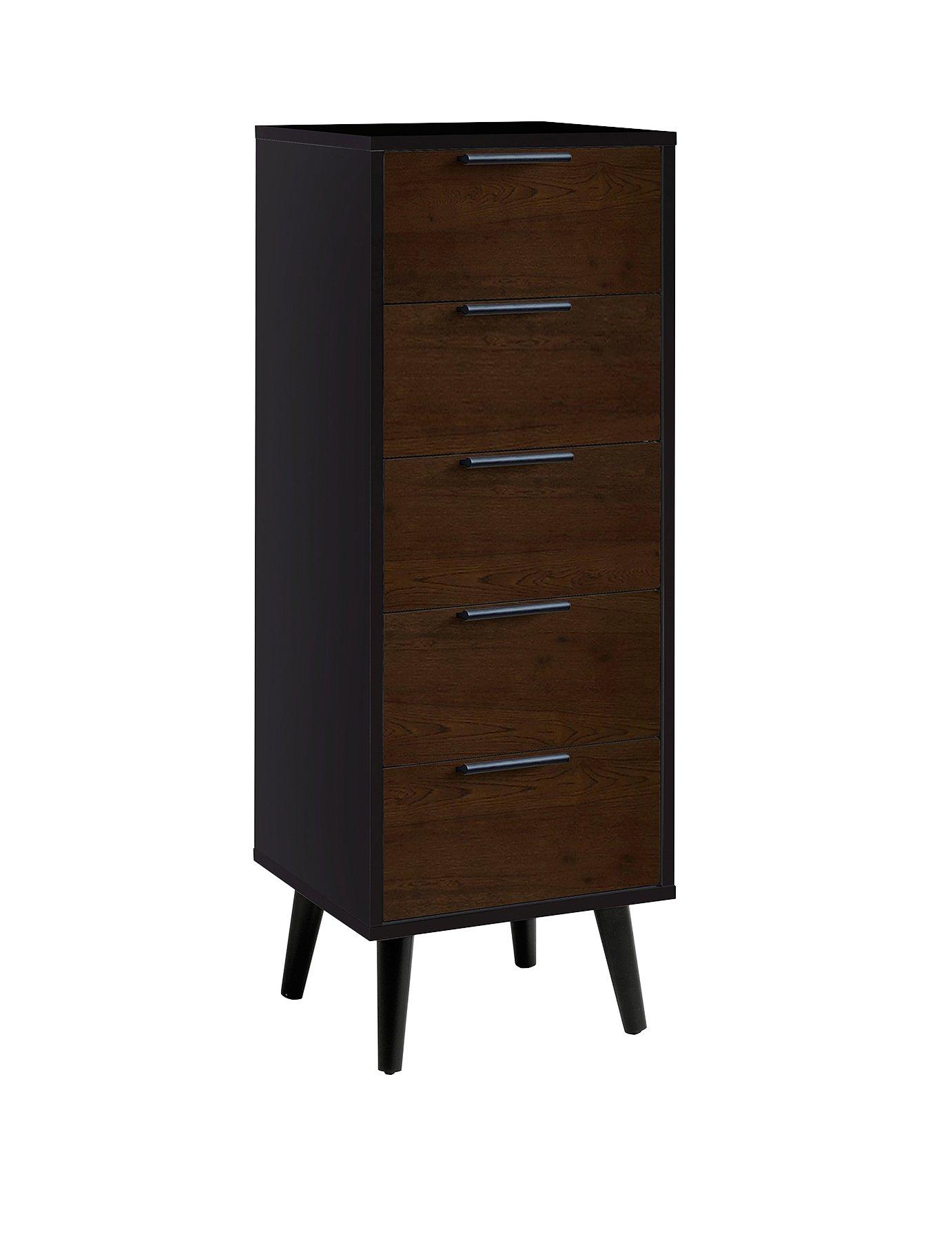 julian-bowen-alba-5-drawer-narrow-chest-blackwalnutback