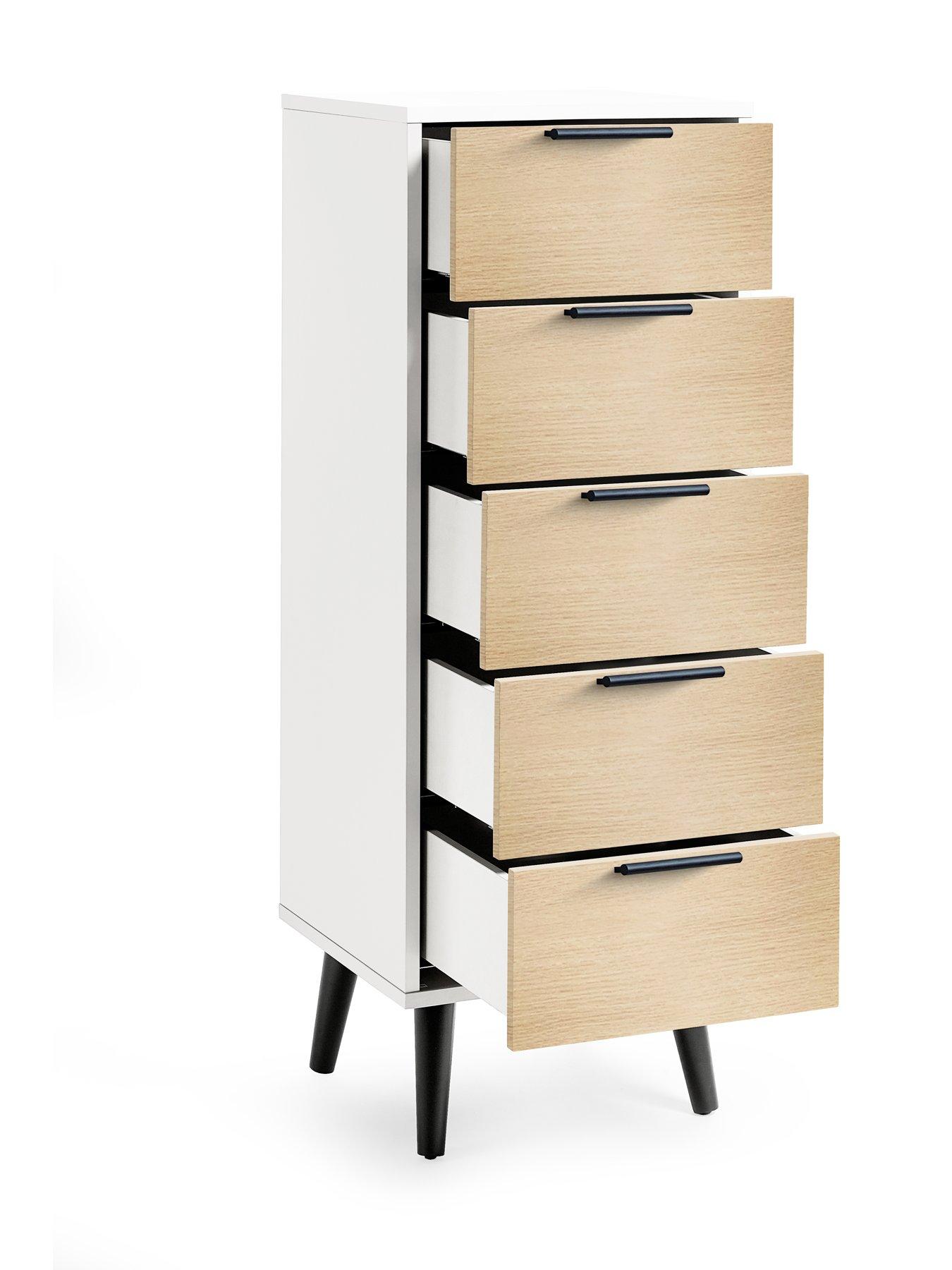 julian-bowen-alba-5-drawer-narrow-chest-whiteoakoutfit