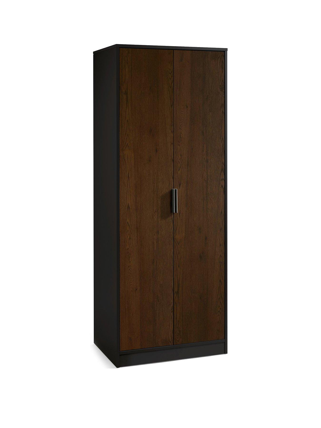 julian-bowen-alba-2-door-wardrobe-walnutblackstillFront