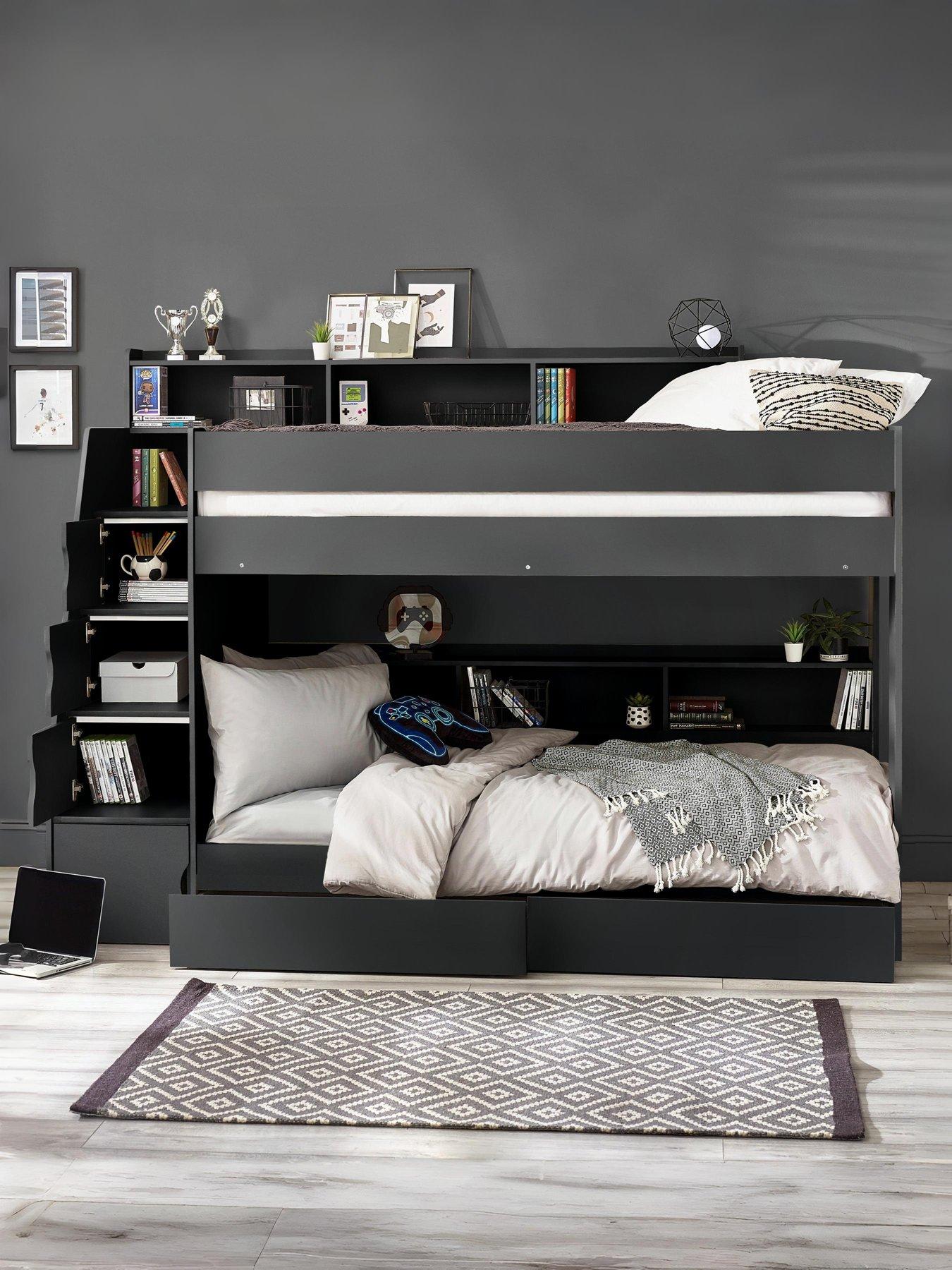 undefined Camelot Staircase Bunk Bed - Dark Grey