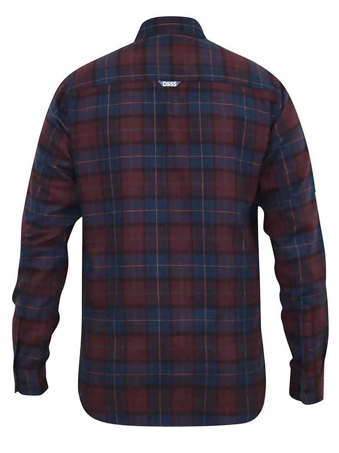 Image 2 of 5 of D555 Flannel Check Shirt With Button Down Collar - Red