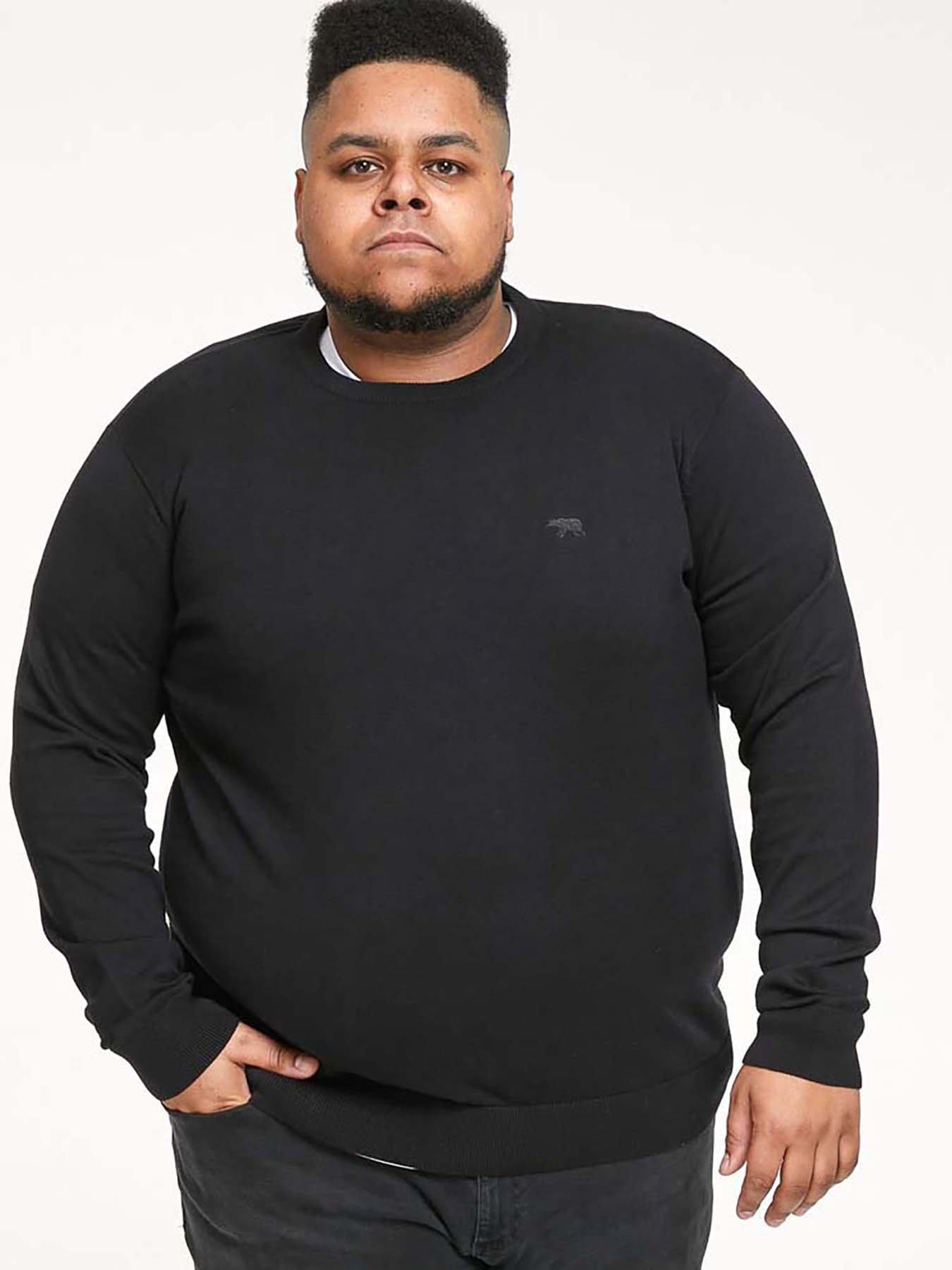 undefined D555 Basic Black Crew Neck Sweater
