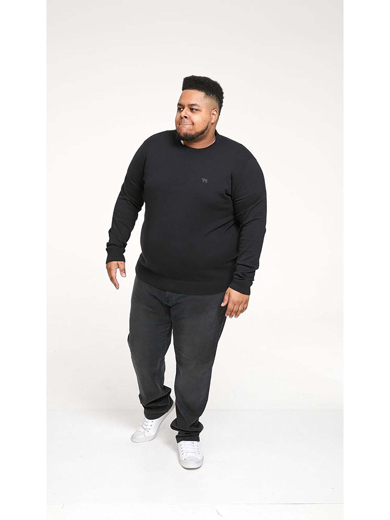 d555-d555-basic-black-crew-neck-sweateroutfit