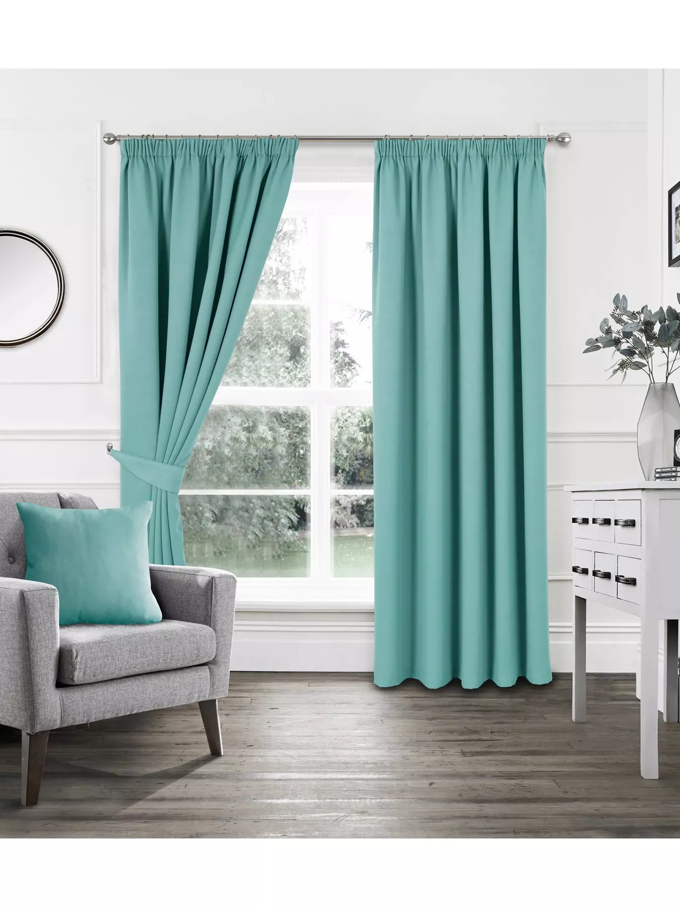 114 x 122cm, Montreal Velour Lined Pencil Pleat Curtains