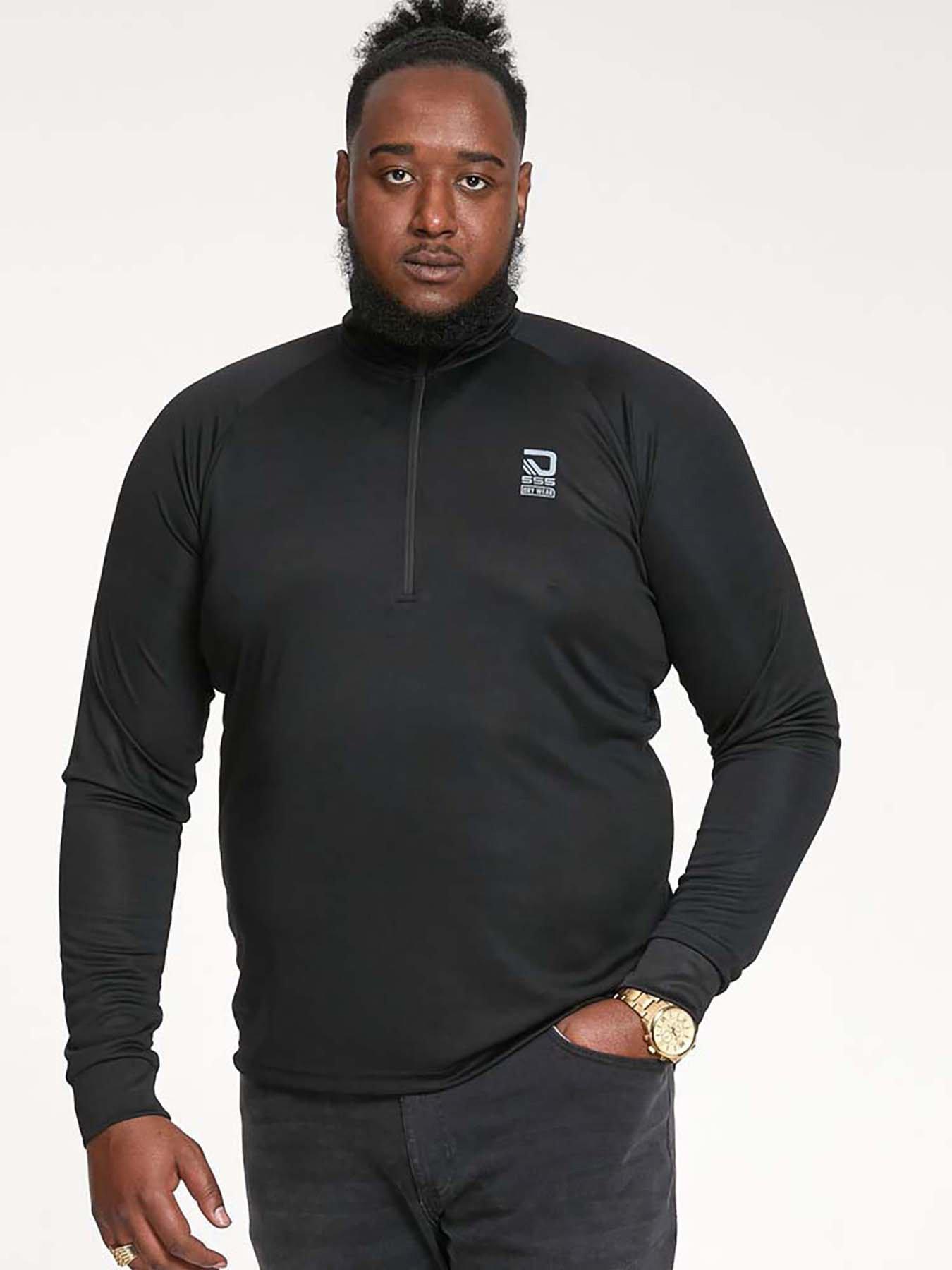 D555 D555 Dry Wear L/S Zip-Up T-Shirt - Black