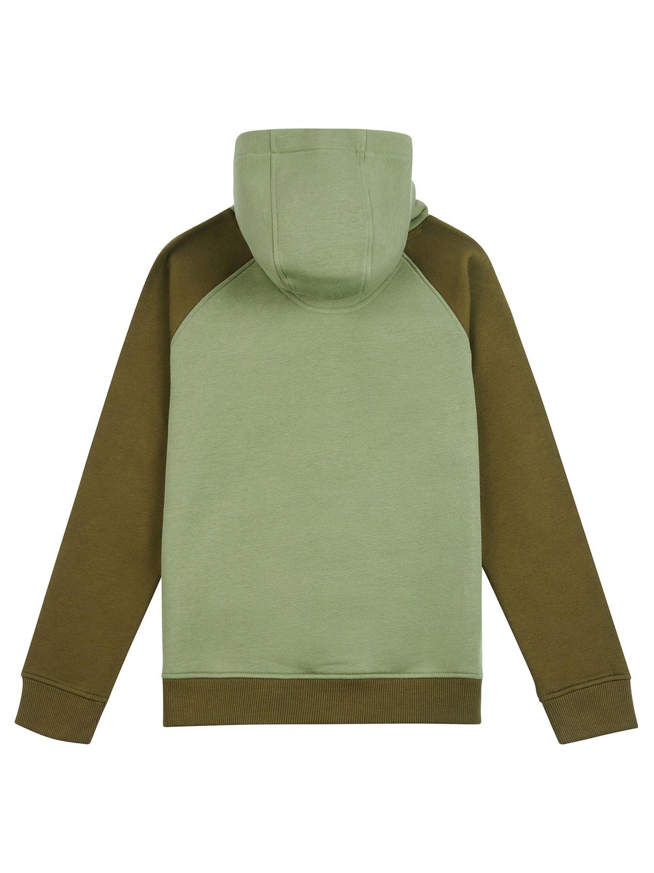 Boys Colour Block Hoodie Green